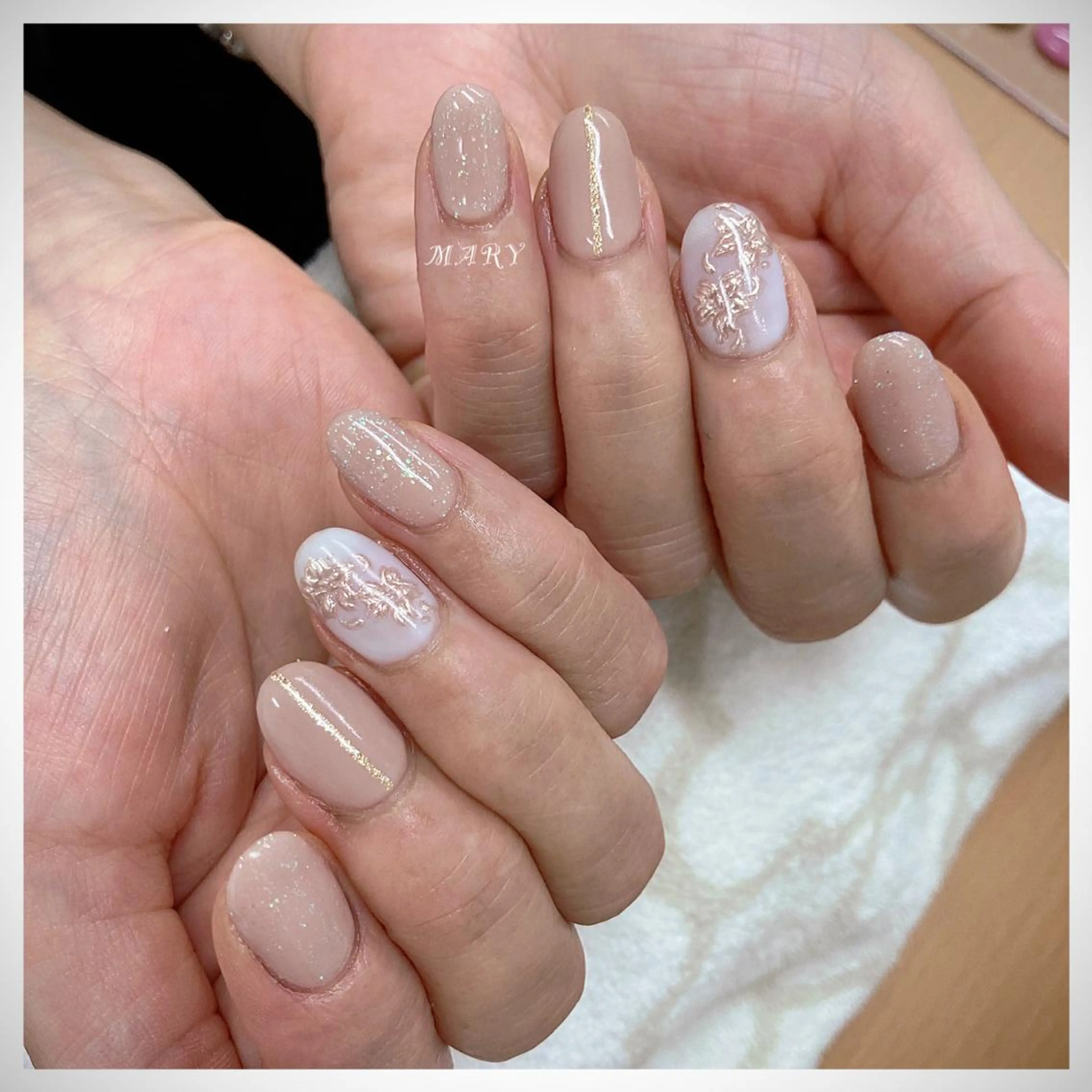ネイル ニュアンスネイル オフィスネイル ワンカラーネイル ハンドネイル Mary nail .narumiのネイルデザイン