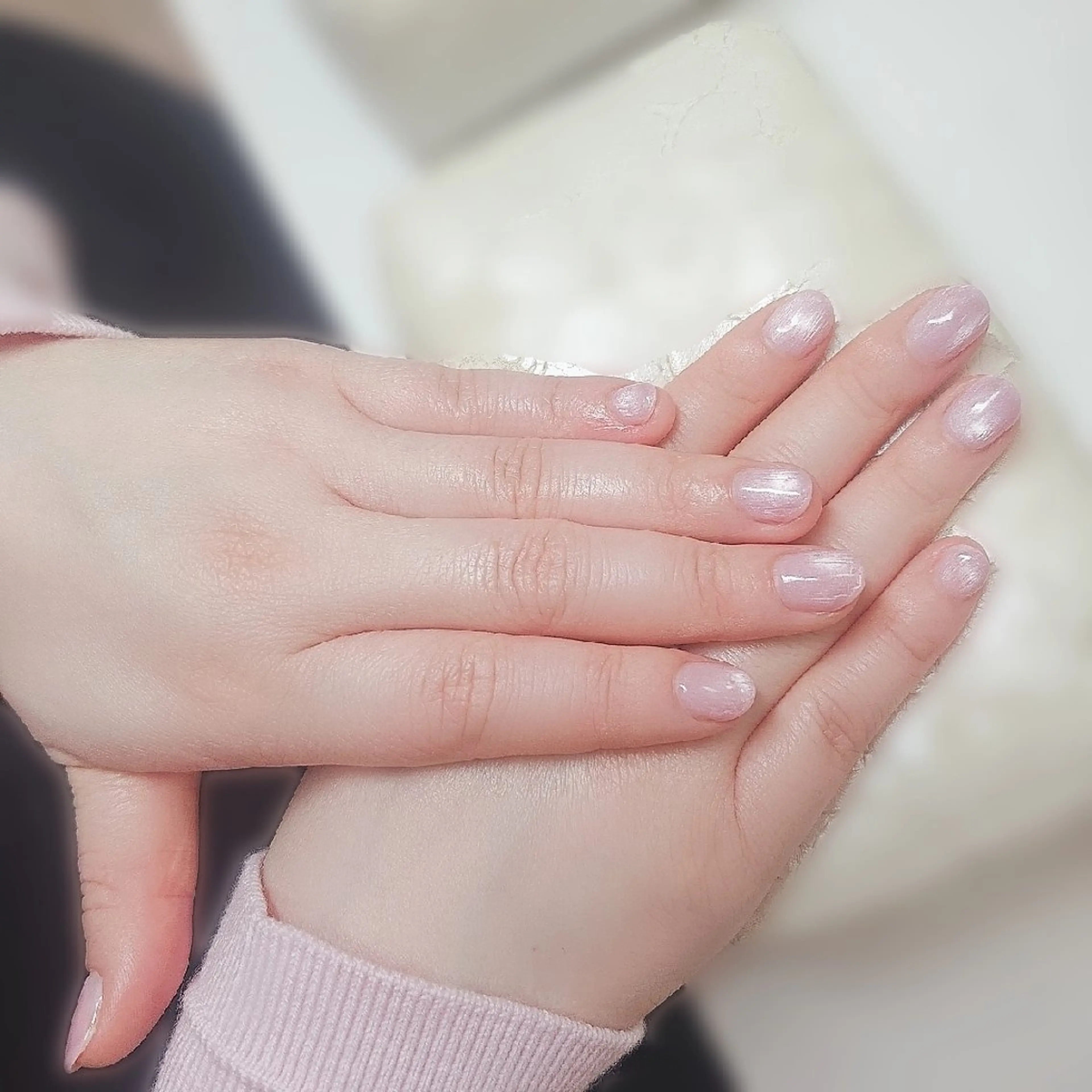 ネイル マグネットネイル ピンク ハンドネイル 黒浜 ちなみのネイルデザイン