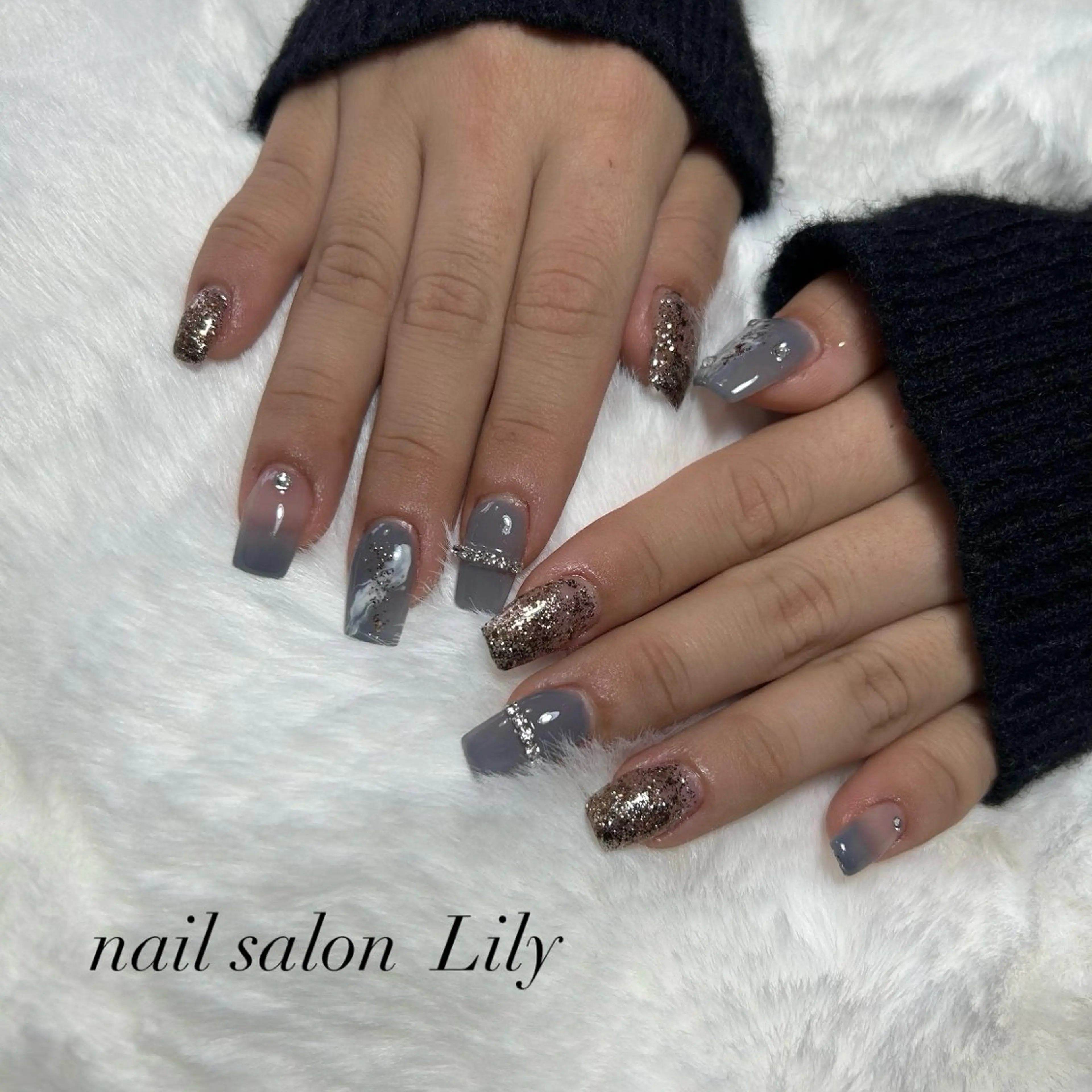 ネイル 冬ネイル ハンドネイル nail salon Lily所属・藤田 璃々のネイルデザイン