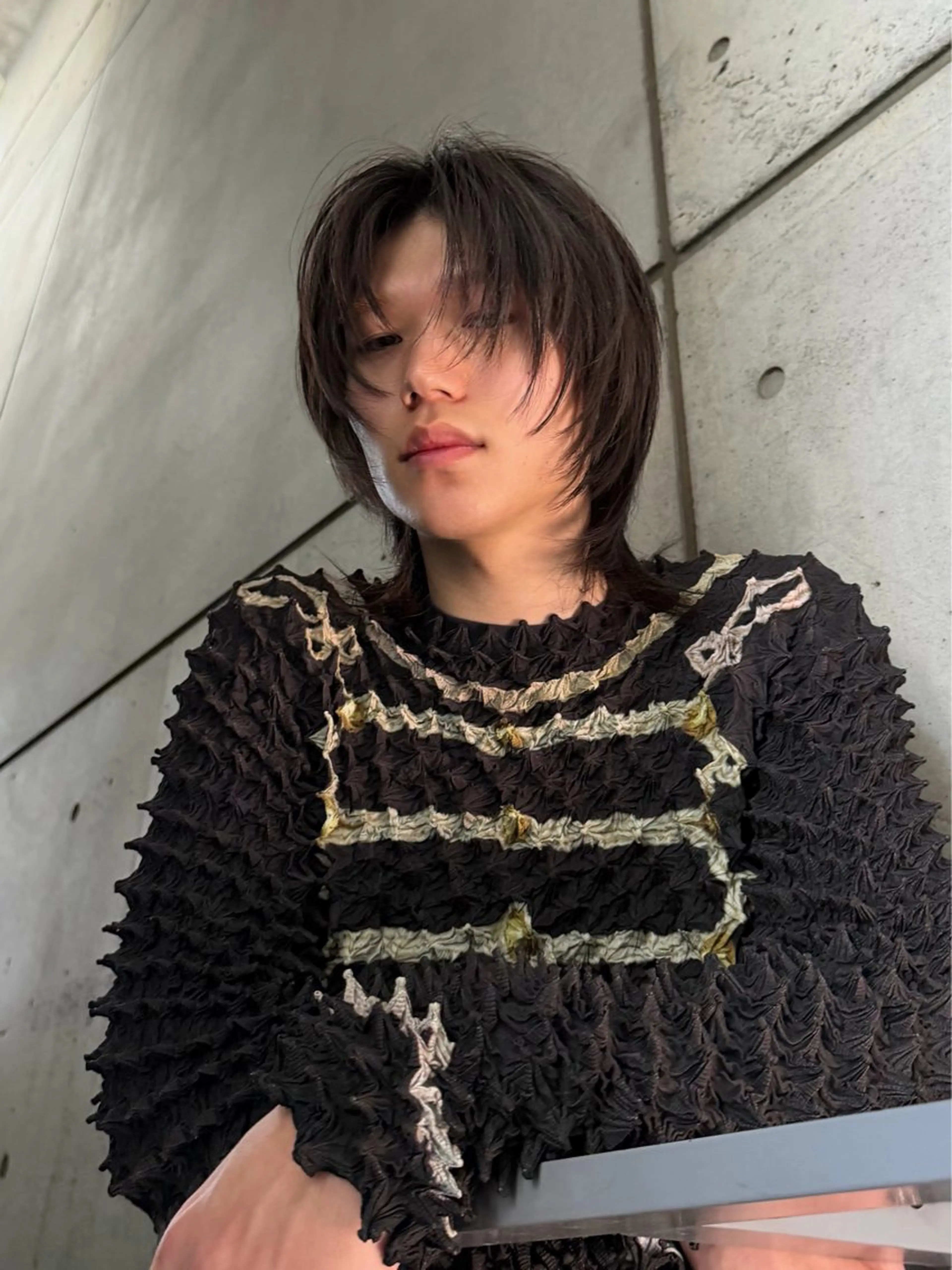 ミディアム メンズ 顔周りカット レイヤーカット カット たける/韓国メンズ ブリーチのヘアスタイル