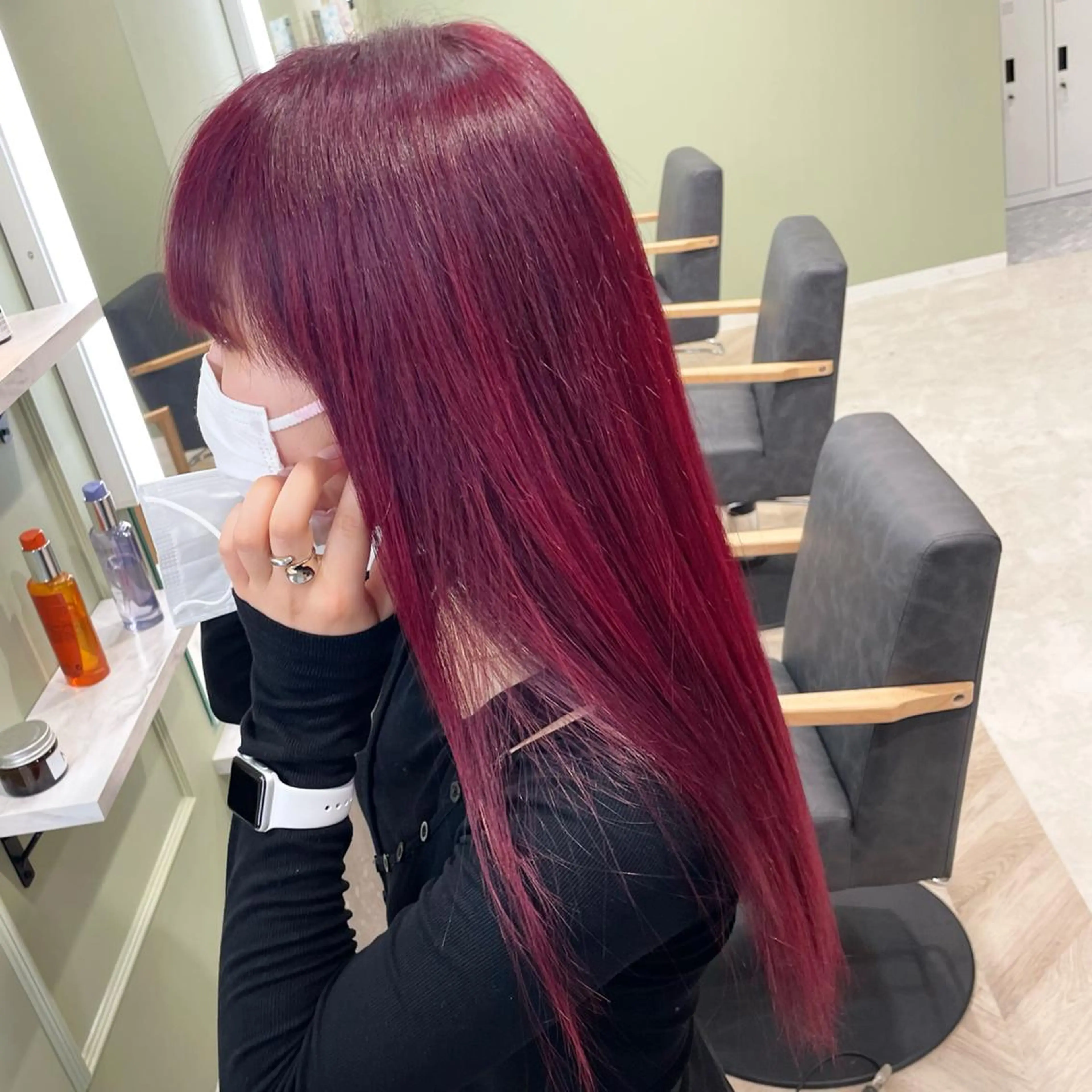 ロング rina／ベージュ ワンホン/韓国ヘアのヘアスタイル