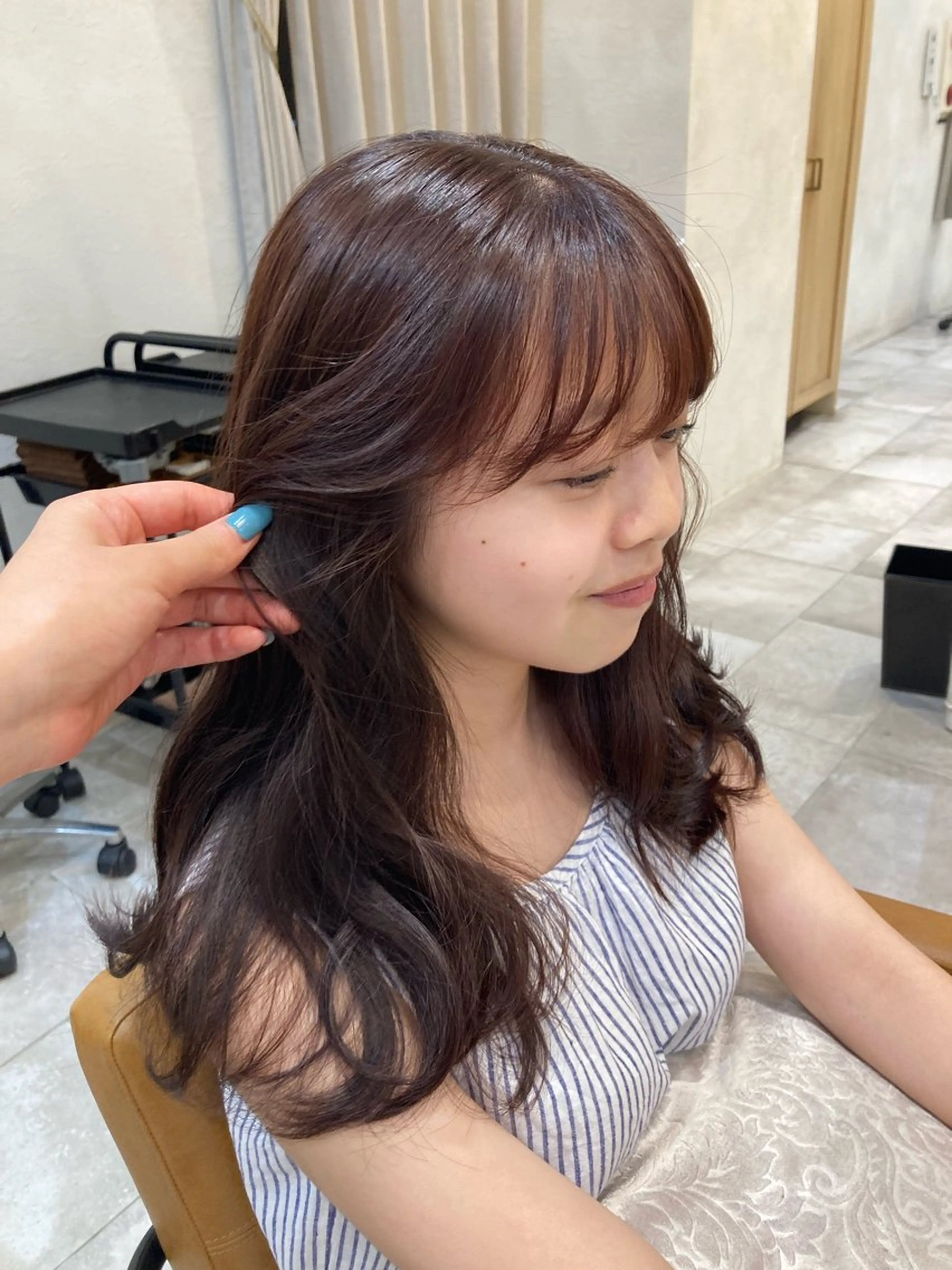 セミロング カラー ヘアアレンジ カット ヘアカラー トリートメント あべ えみのヘアスタイル