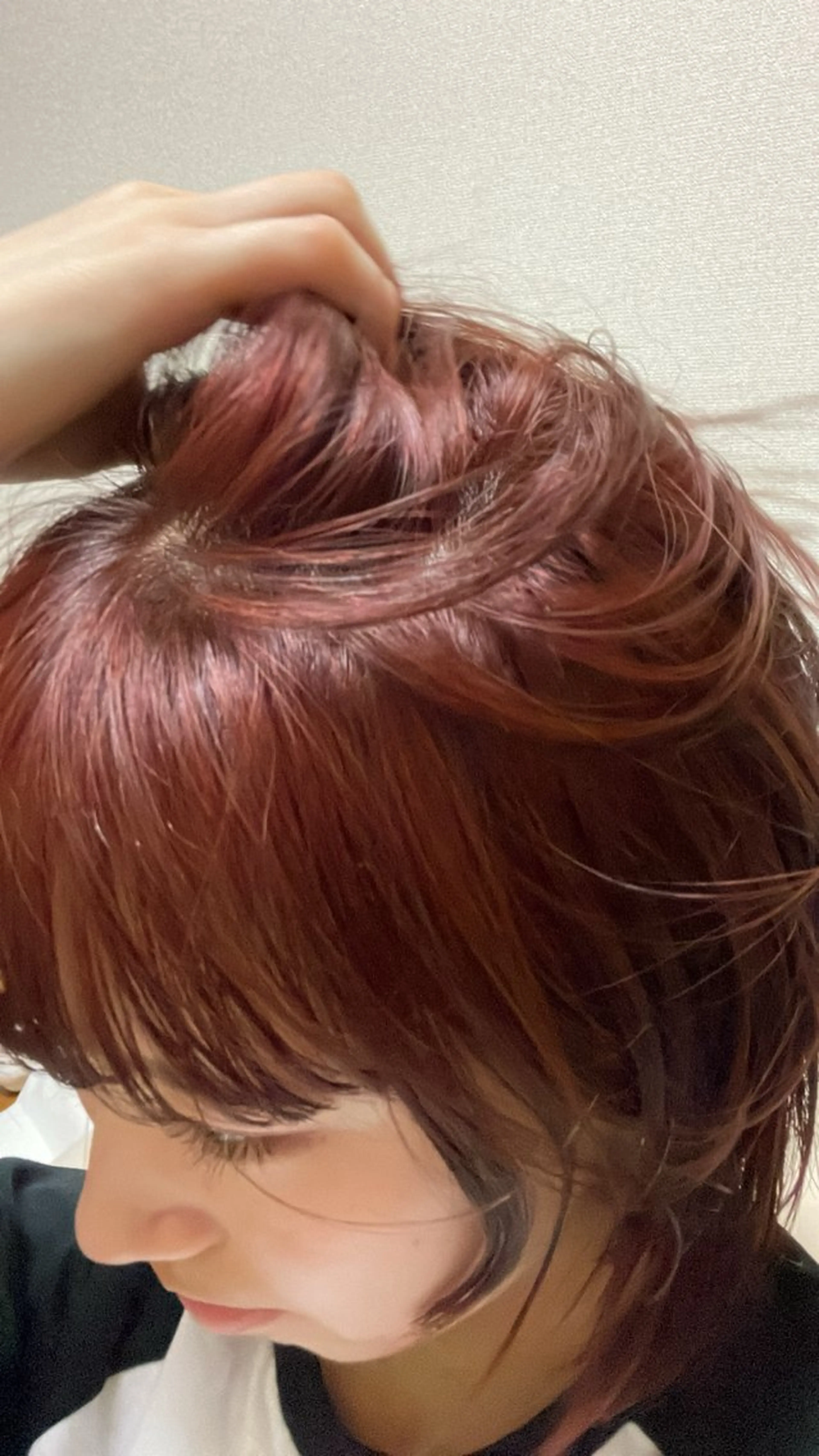 ショート カラー レッドカラー 顔まわり🥨レイヤー /透明感/水口舞奈のヘアスタイル