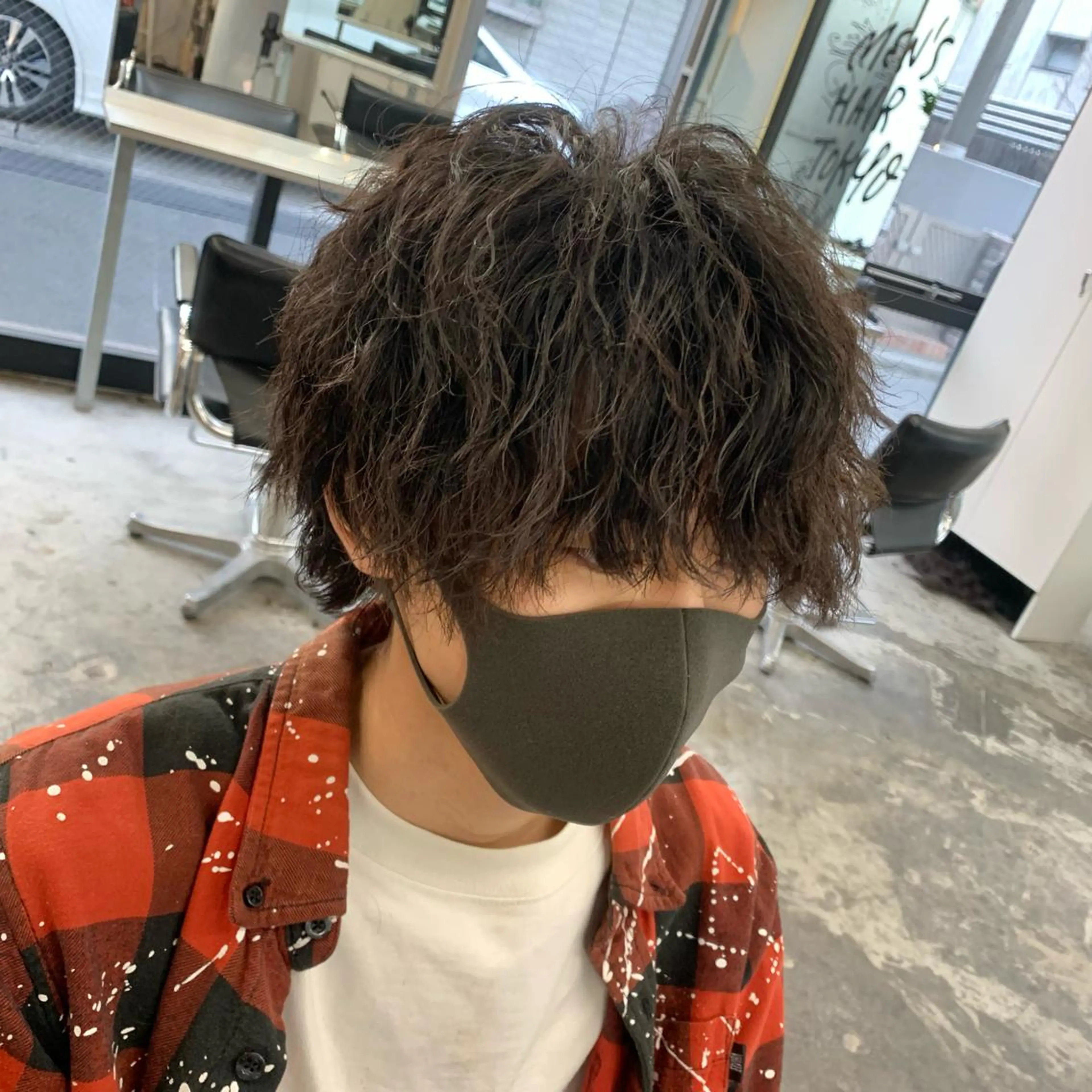 ショート パーマ メンズ メンズウルフカット ショートヘア ウルフカット カット パーマ メンズ特化美容師/ 藤戸 椋のヘアスタイル