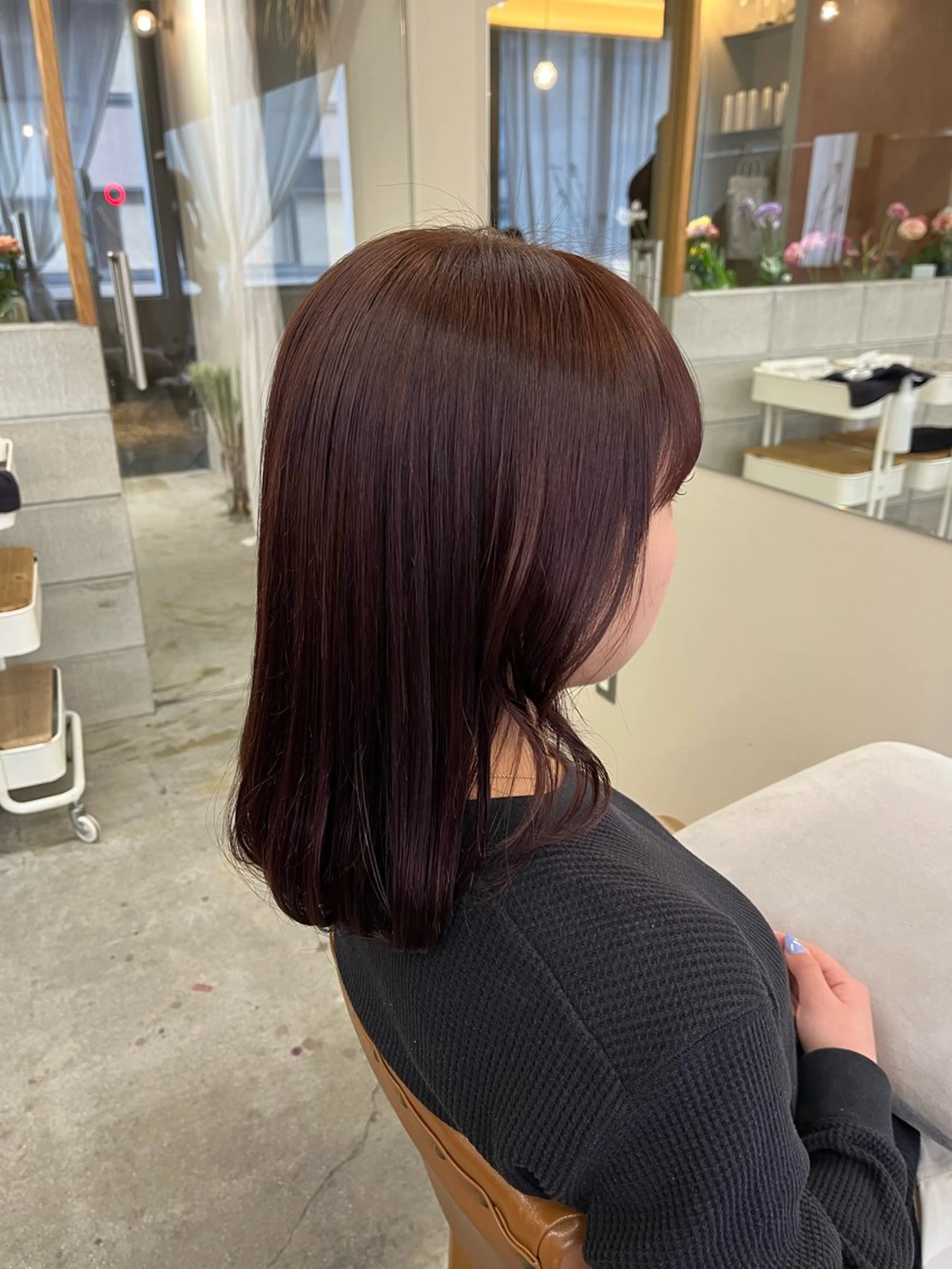 ミディアム カラー ヘアカラー トリートメント 🌼花屋併設🌼 木下奈々望のヘアスタイル