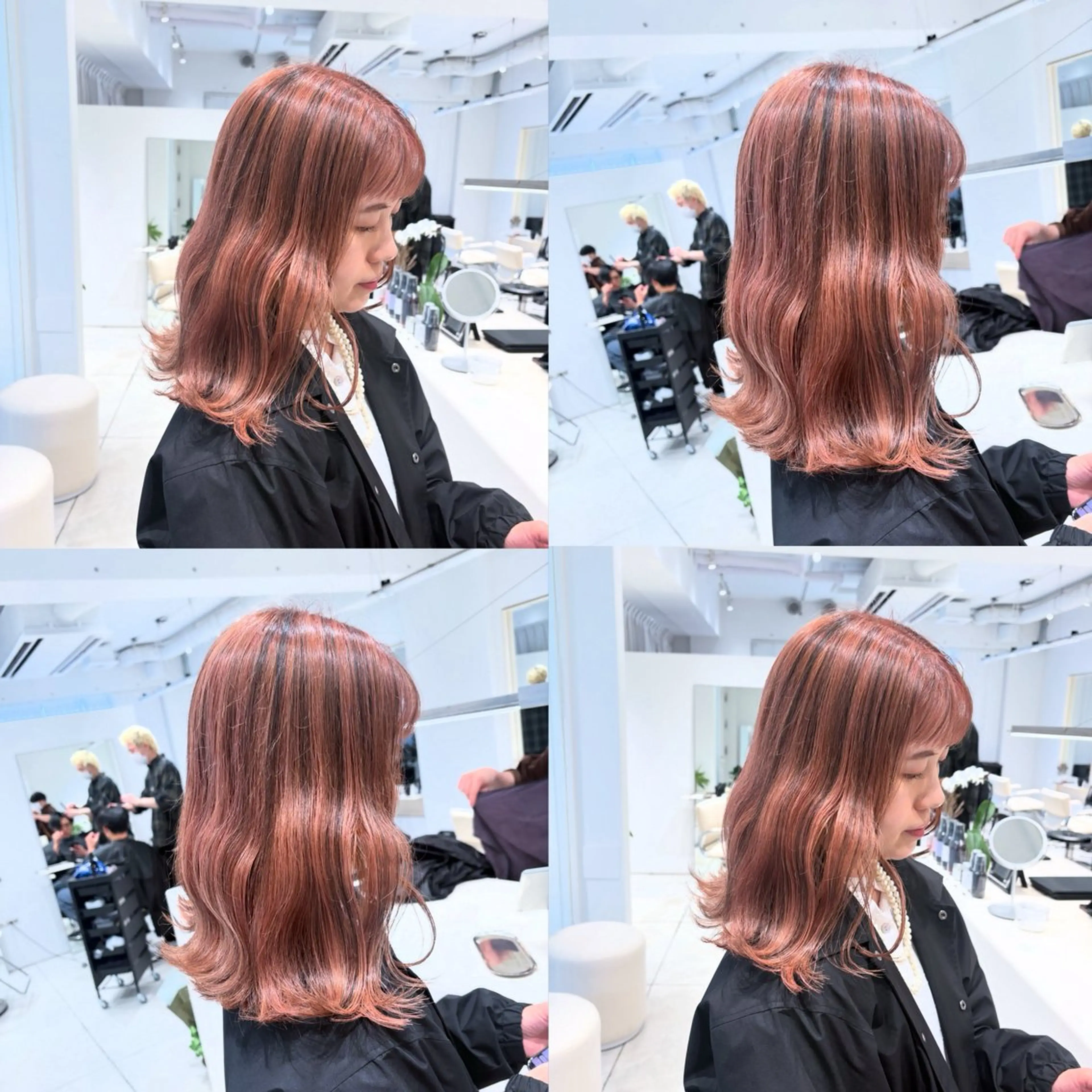 ミディアム カラー ベージュカラー ブラウンカラー デザインカラー ハイライトカラー ハイトーンカラー ヘアカラー トリートメント ヘッドスパ ヘアセット カジュアルを女っぽく 𝗮𝘆𝗮𝗰𝗼のヘアスタイル