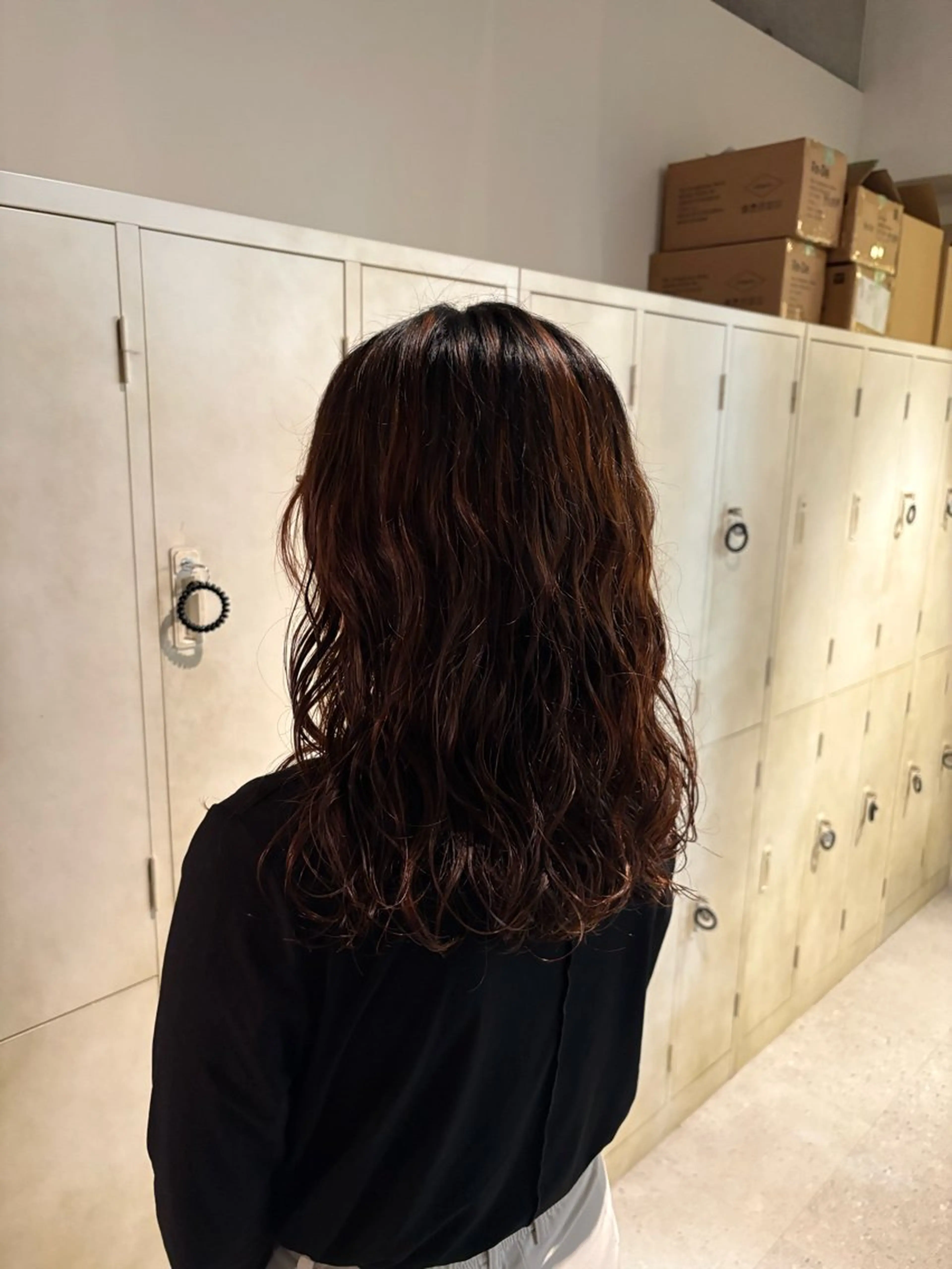 セミロング パーマ 透明感カラー/に合わ せカット/サクラ🌸のヘアスタイル