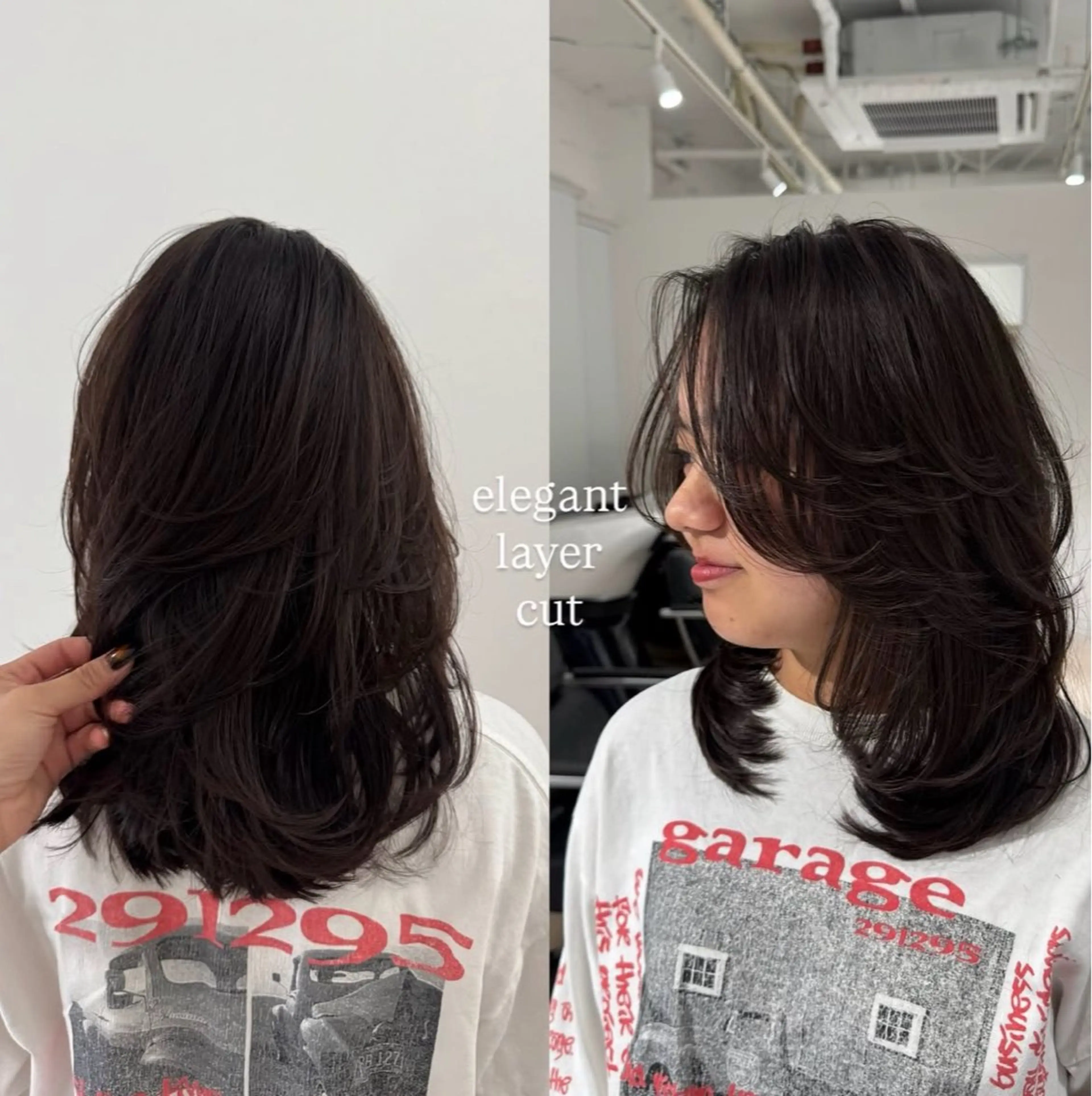 ミディアム rina/デザイン カラー/上野のヘアスタイル