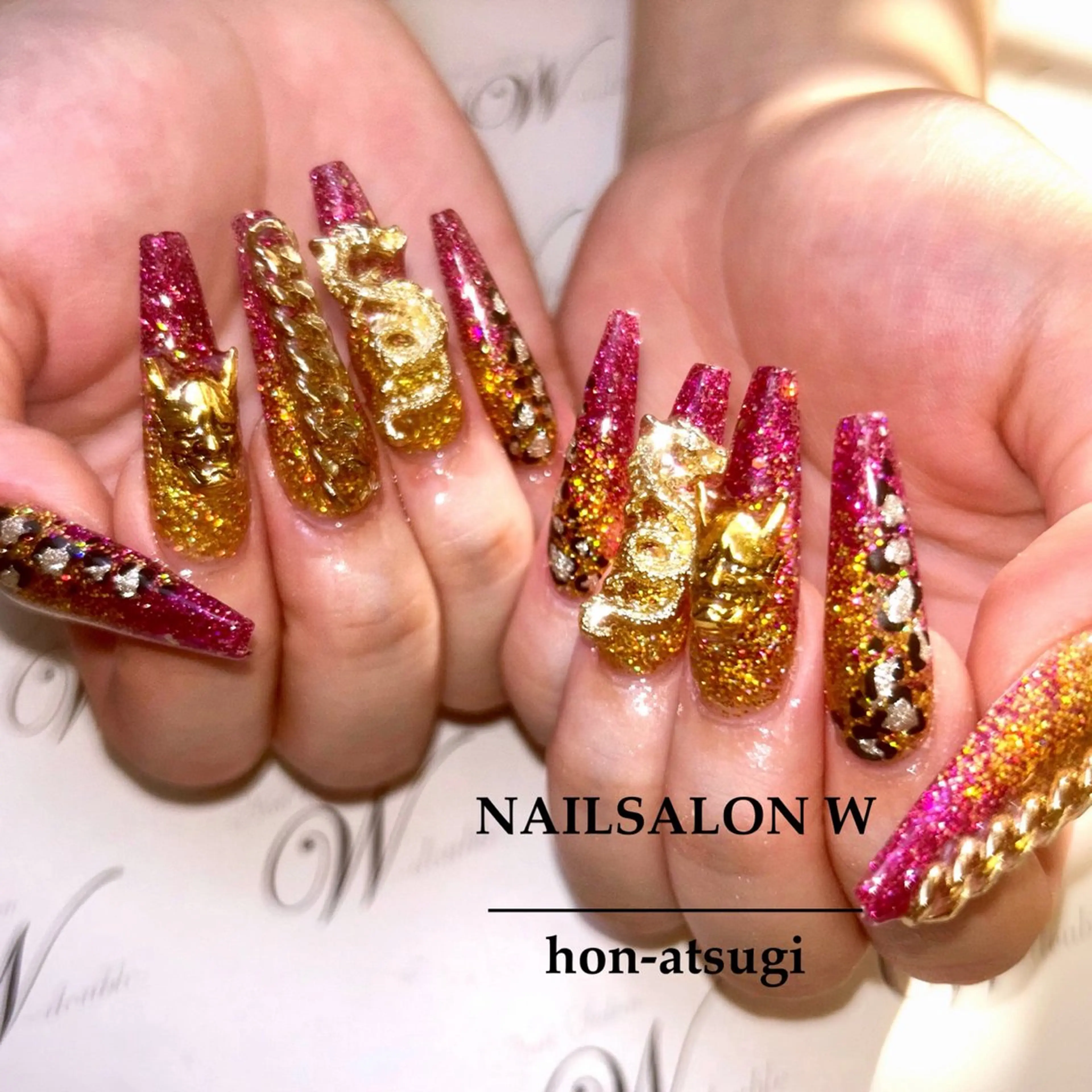 ロング ロング ハンドネイル ネイルサロン ダブルのネイルデザイン