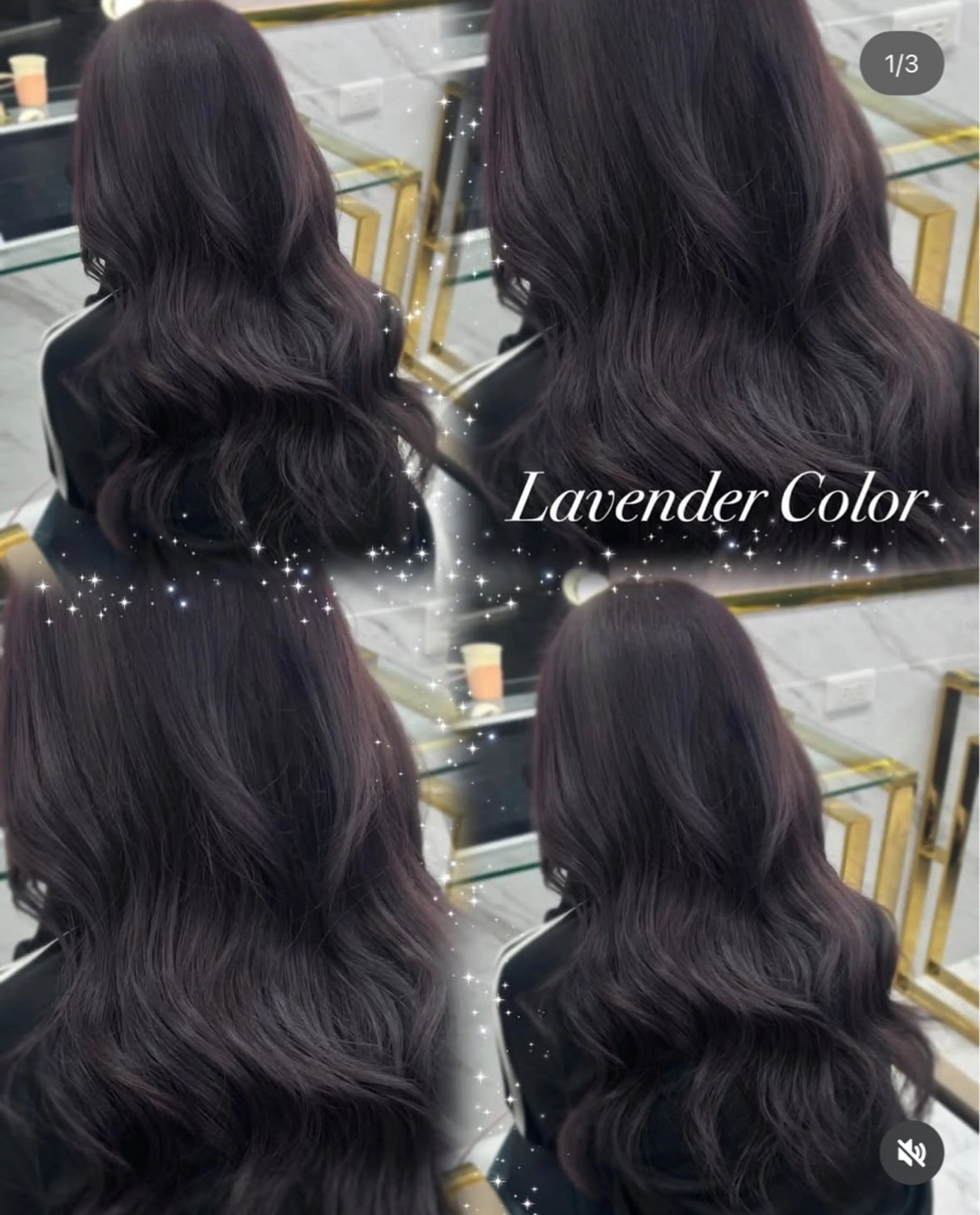 ロング カラー ブリーチ ラベンダーカラー 縮毛矯正 岡山 愛のヘアスタイル