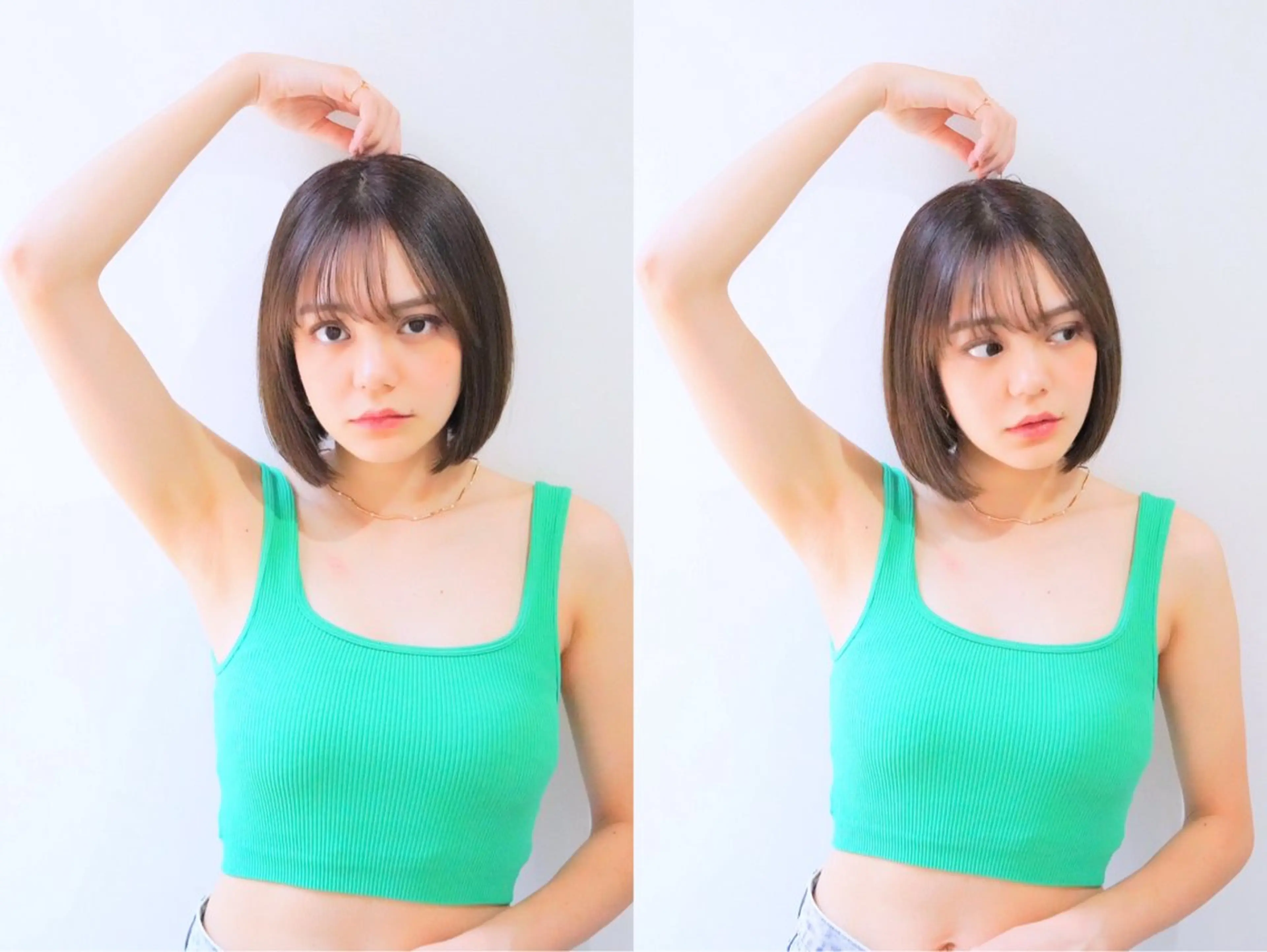 セミロング カラー ボブ 髪質改善 トリートメント fhami 店長 髪質改善　DAITOのヘアスタイル