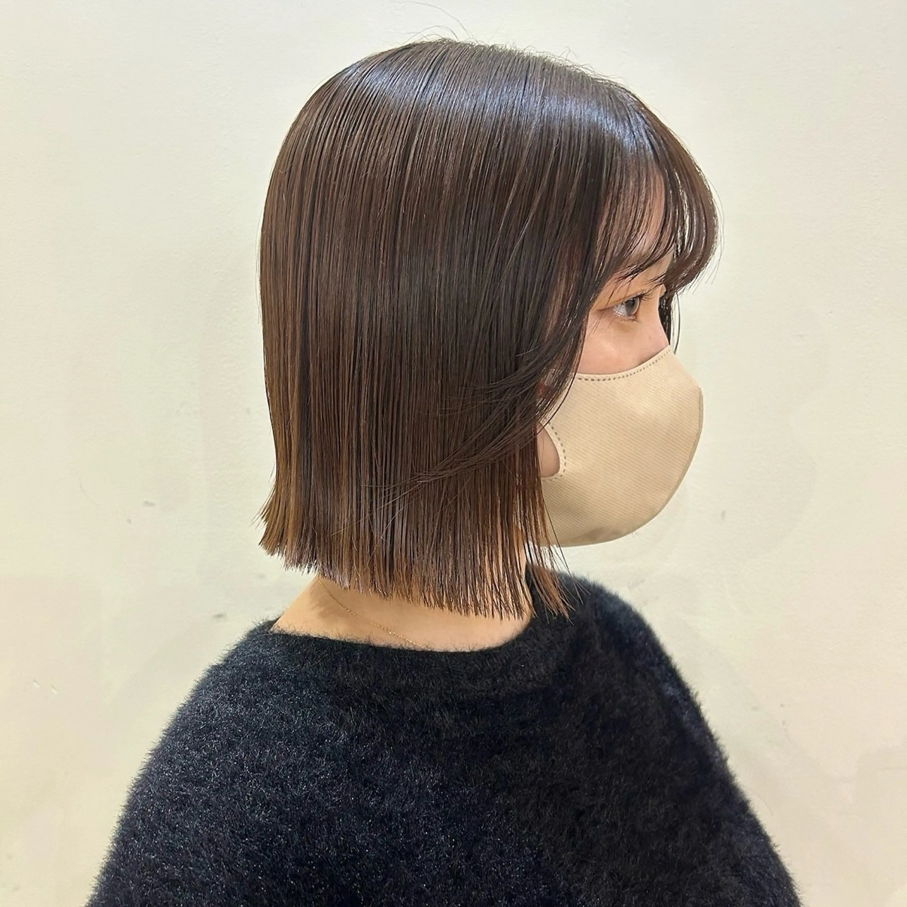 ショート ボブ 縮毛矯正 カット ヘアカラー 縮毛矯正 トリートメント ベージュ/透明感/ レイヤー/あやか💕のヘアスタイル