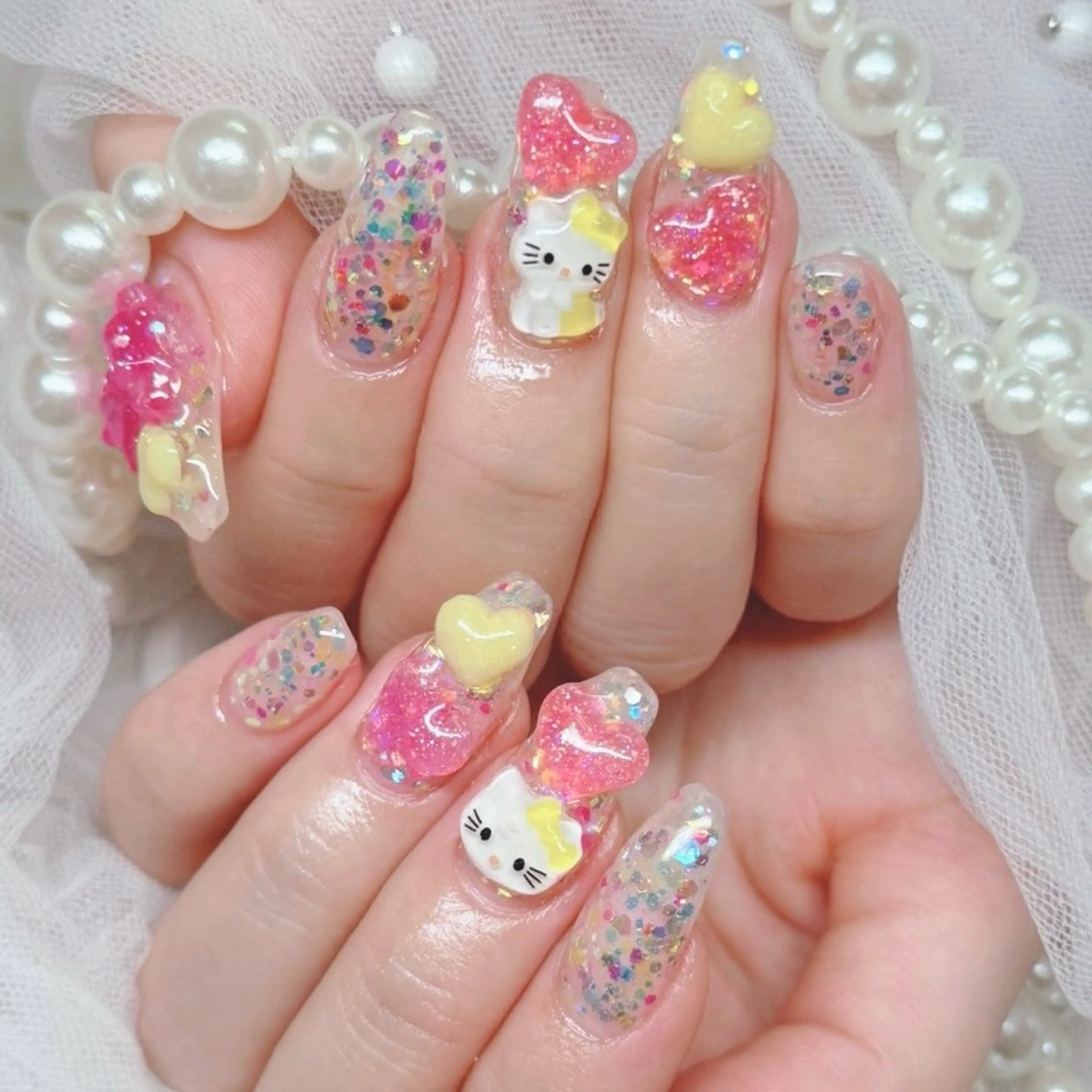 ネイル ジェルネイル ガーリー ハンドネイル Nail lieNのネイルデザイン