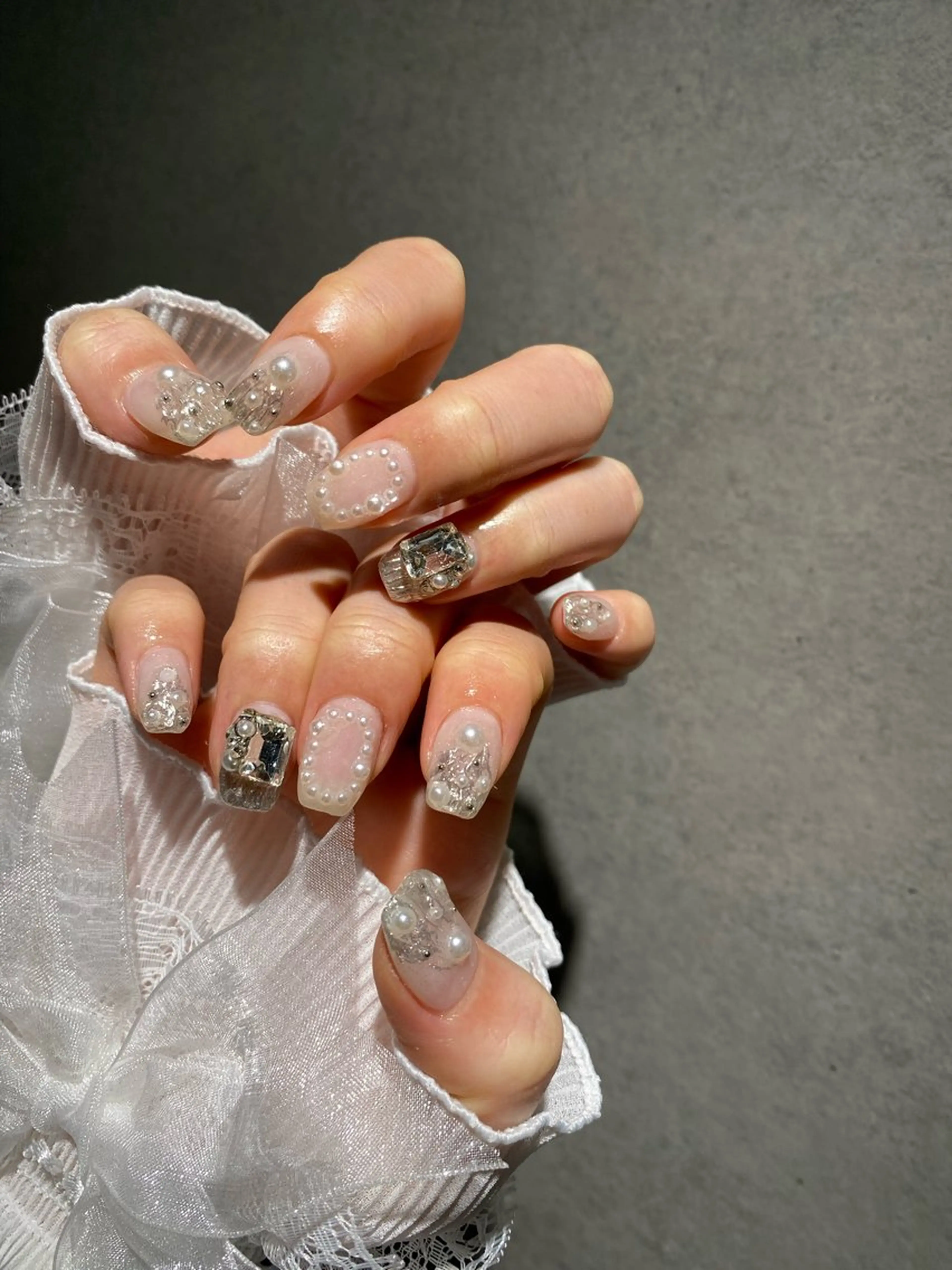 ネイル I-nailロング /ワンホン/キラキラのネイルデザイン