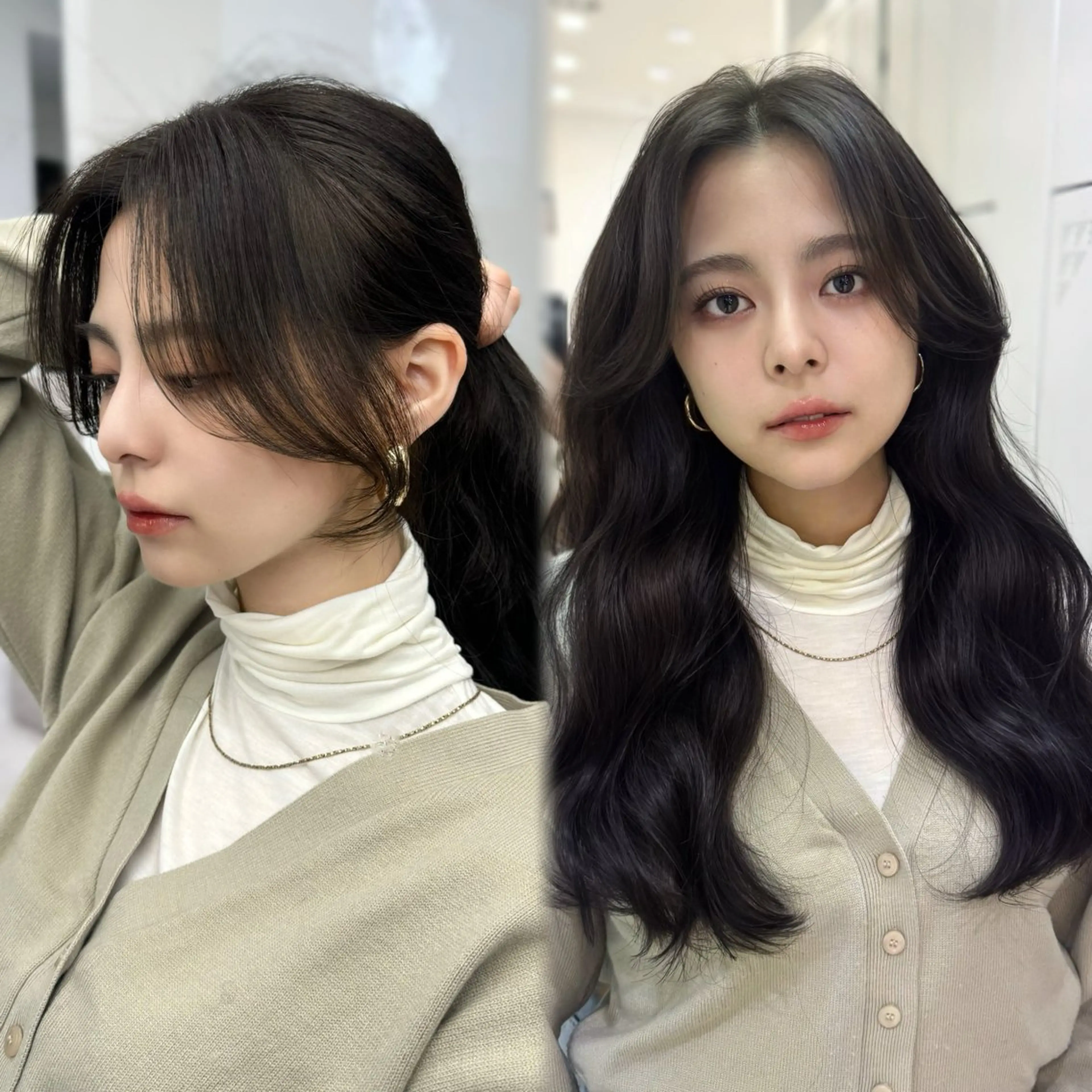 ミディアム 韓国ヘア♡ 顔まわりカットayaのヘアスタイル