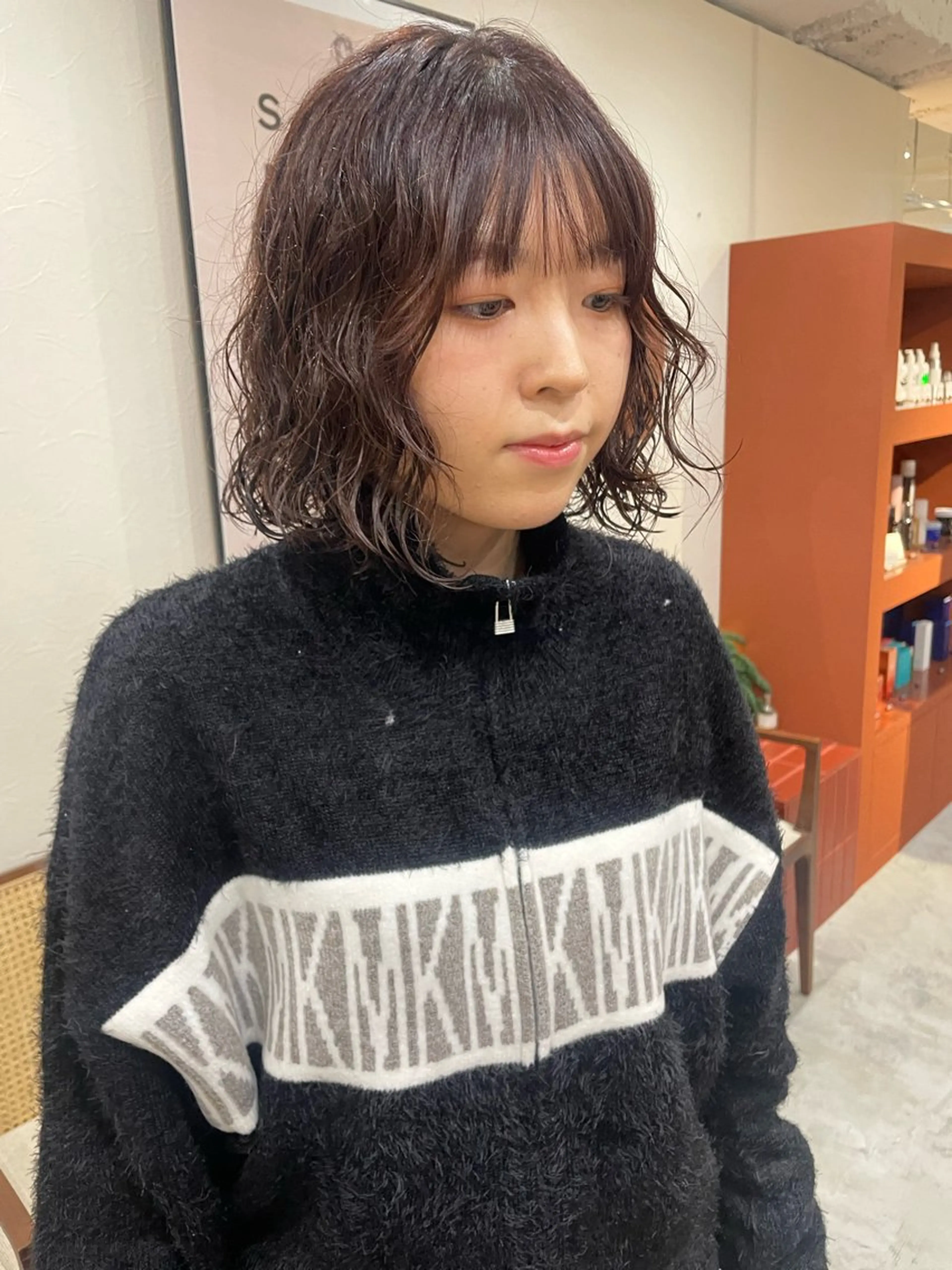 ミディアム パーマ カット パーマ ayu/伏見/名古屋 /パーマ/艶カラーのヘアスタイル