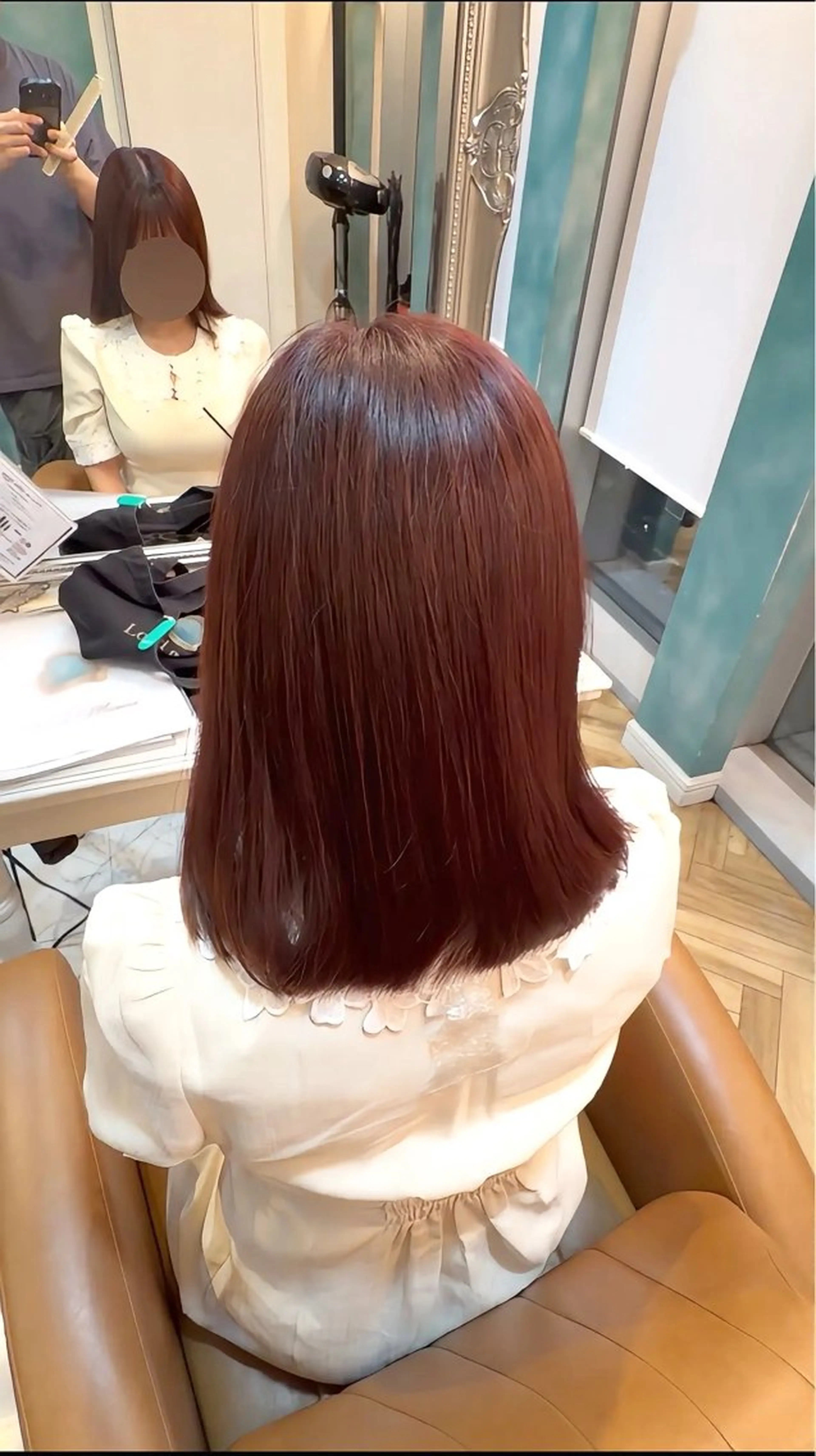 セミロング カラー ブリーチ ブリーチなしカラー ピンクカラー 髪質改善 韓国風ヘア ヘアカラー るい/艶カラー/美髪 縮毛矯正/白髪染めのヘアスタイル