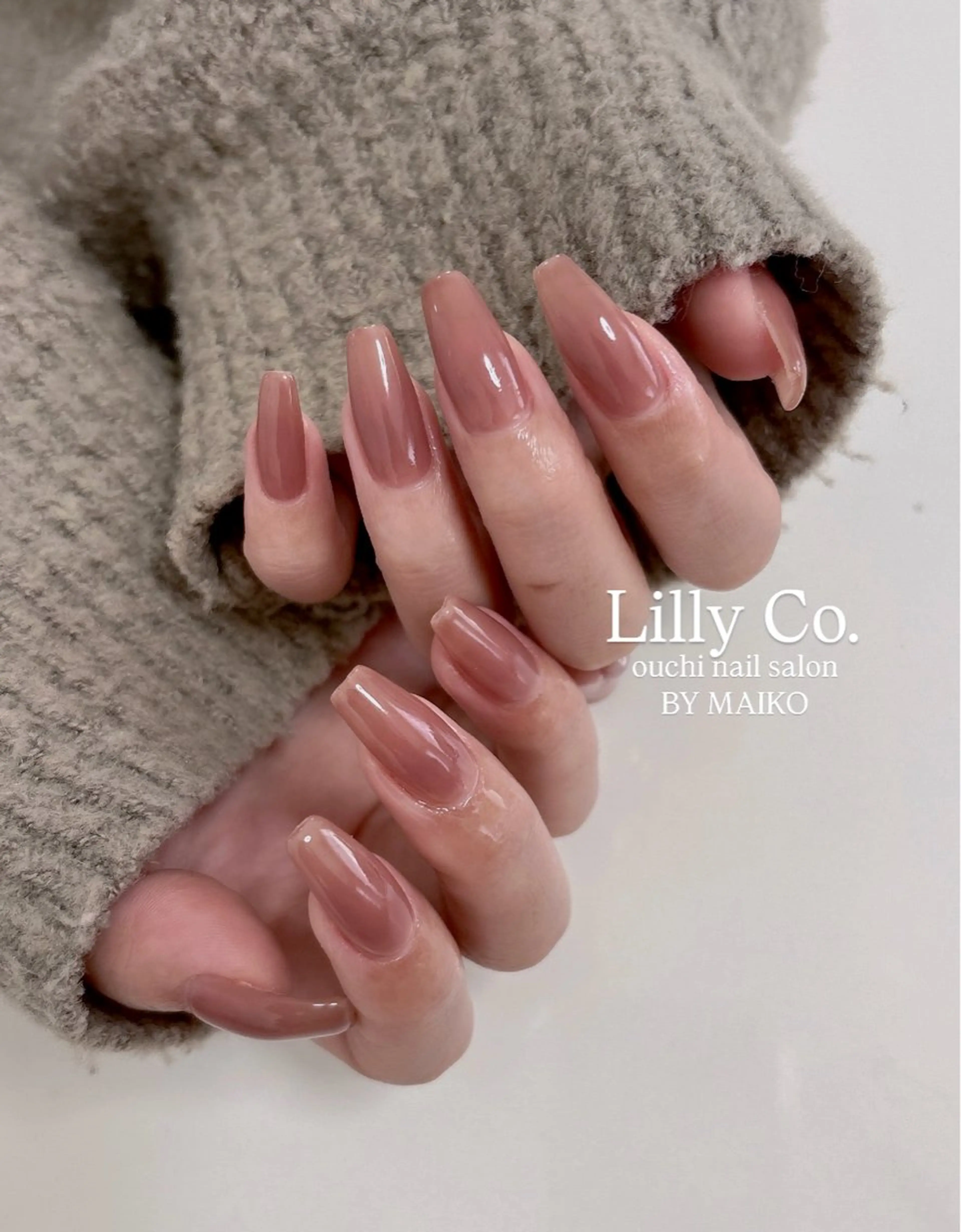ネイル ピンク ハンドネイル ハンドケア Lilly Co.のネイルデザイン