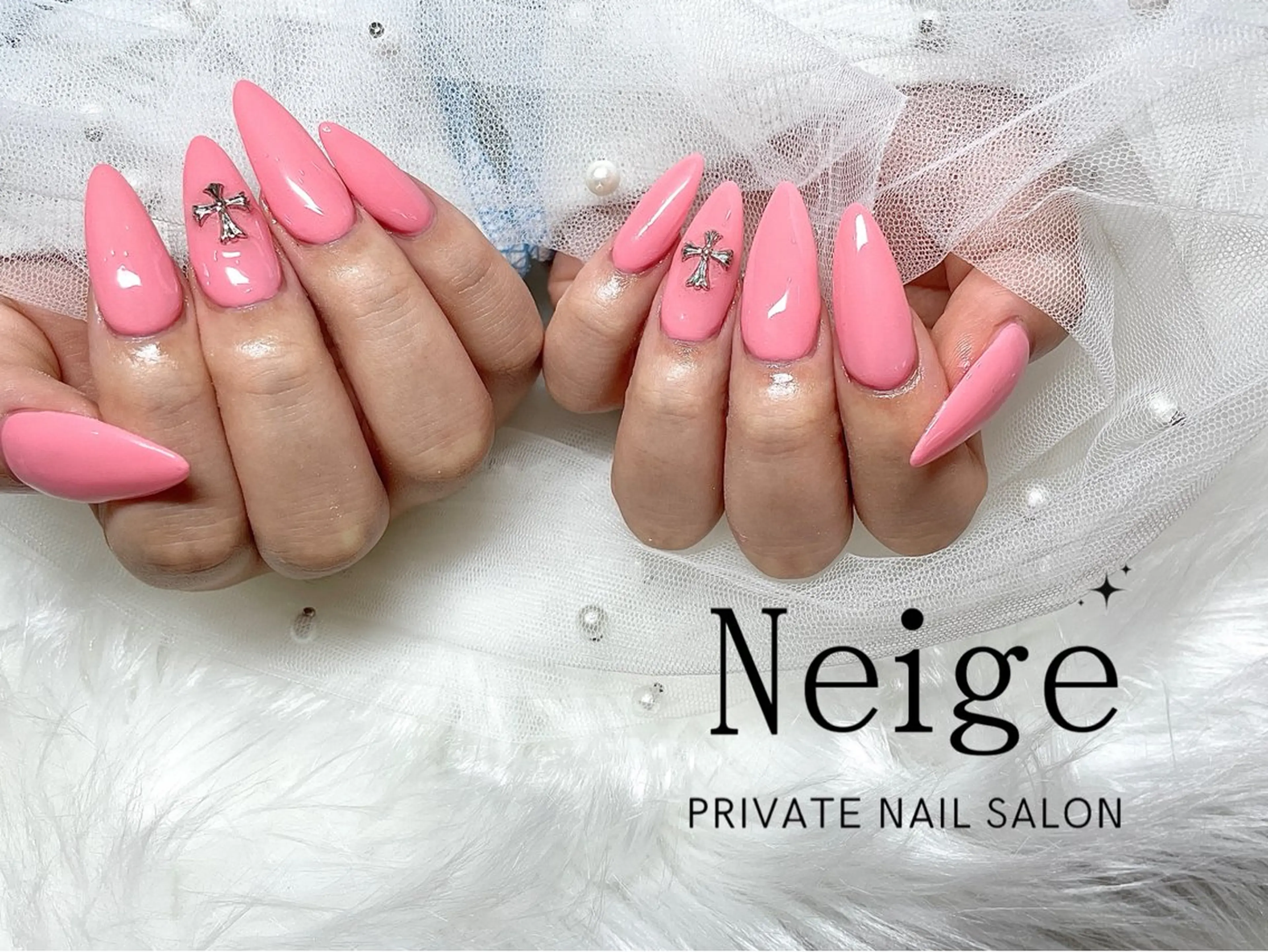 ネイル 長さ出し ハンドネイル Neige‪𓂃ai ＊梅津 / 松尾のネイルデザイン