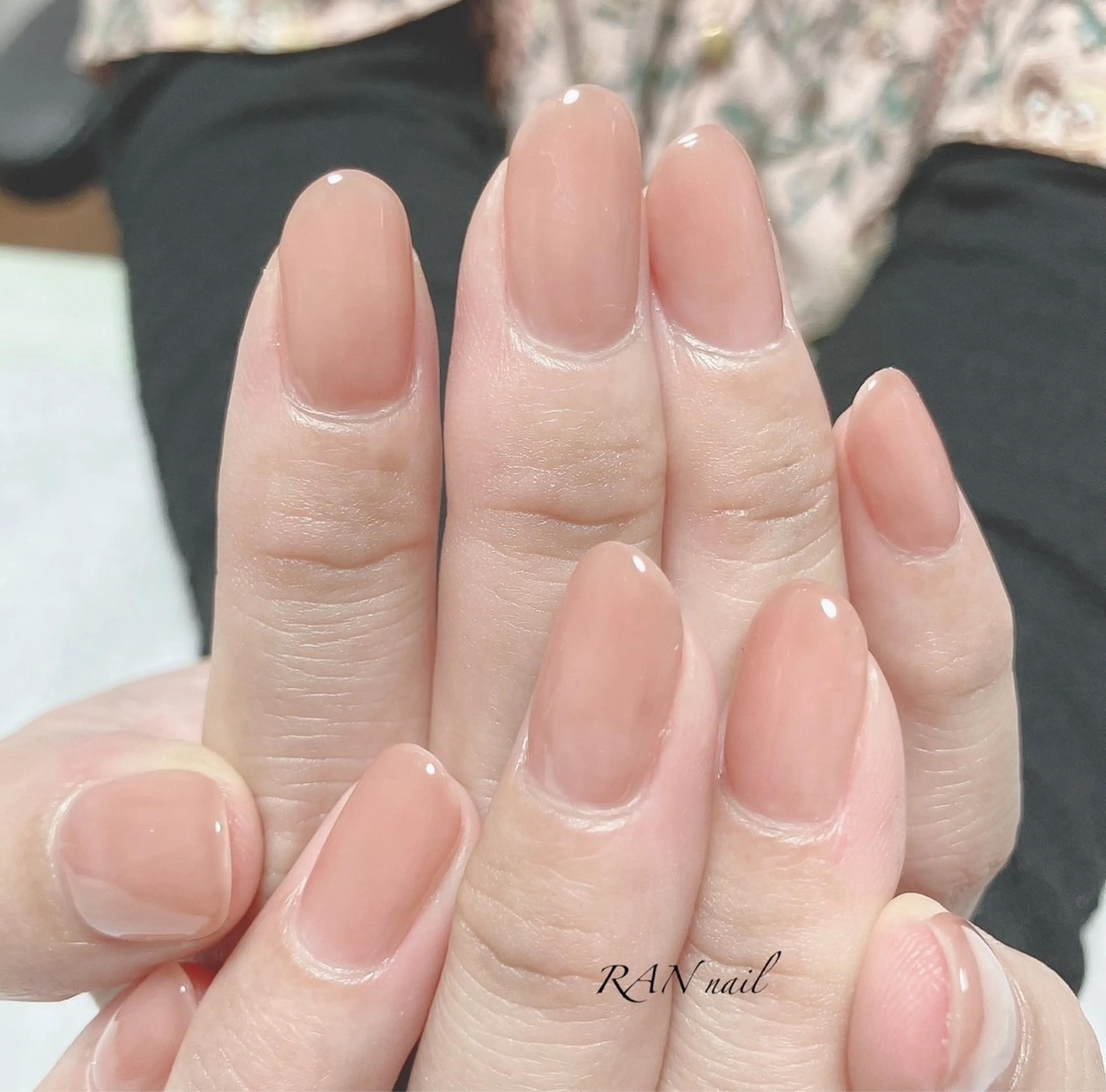 ネイル ワンカラーネイル ピンク シンプルネイル 冬ネイル ハンドネイル フットネイル RAN nailのネイルデザイン