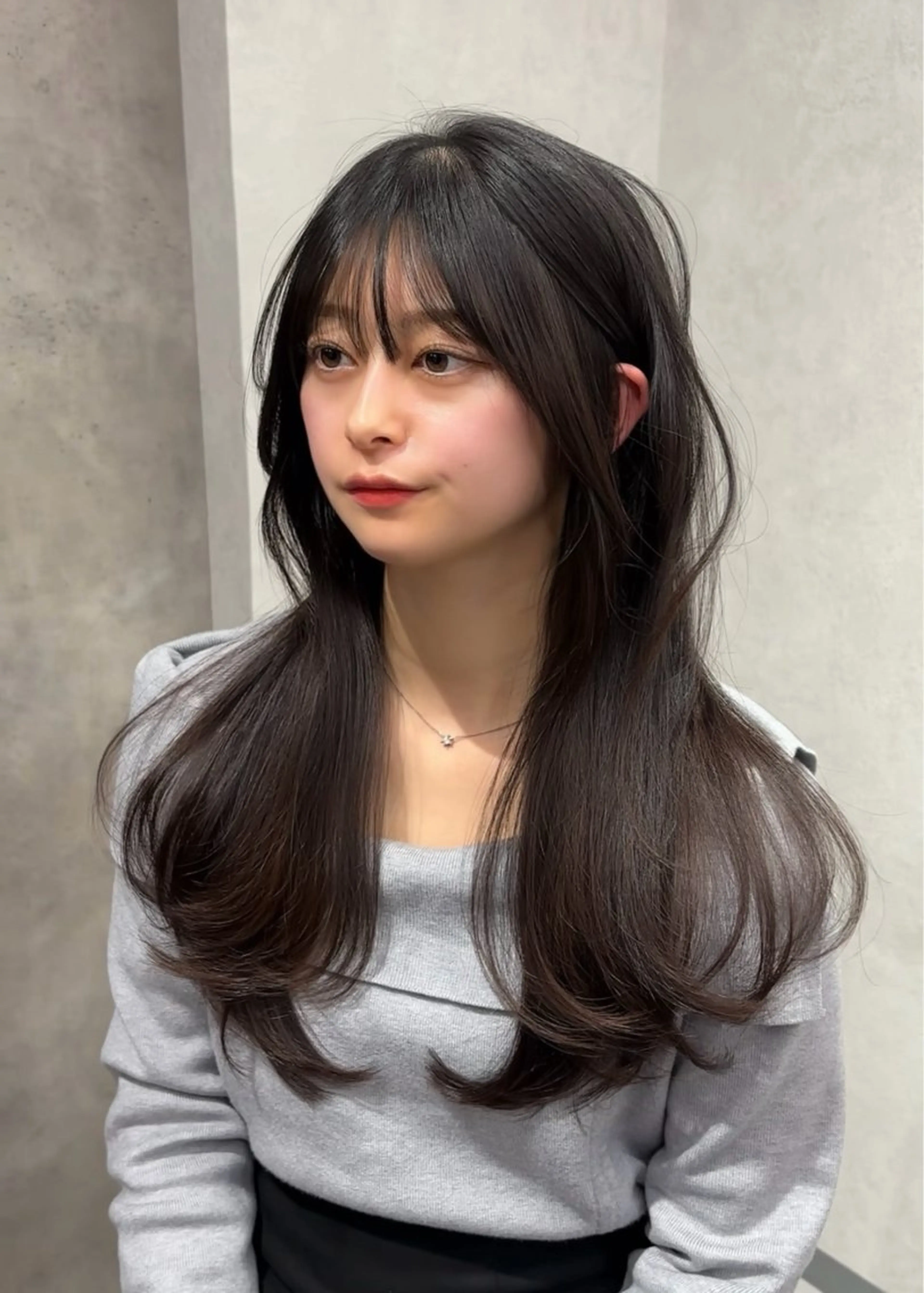 セミロング カット ヘアカラー トリートメント 結べるレイヤーカット /カラー/あさかのヘアスタイル