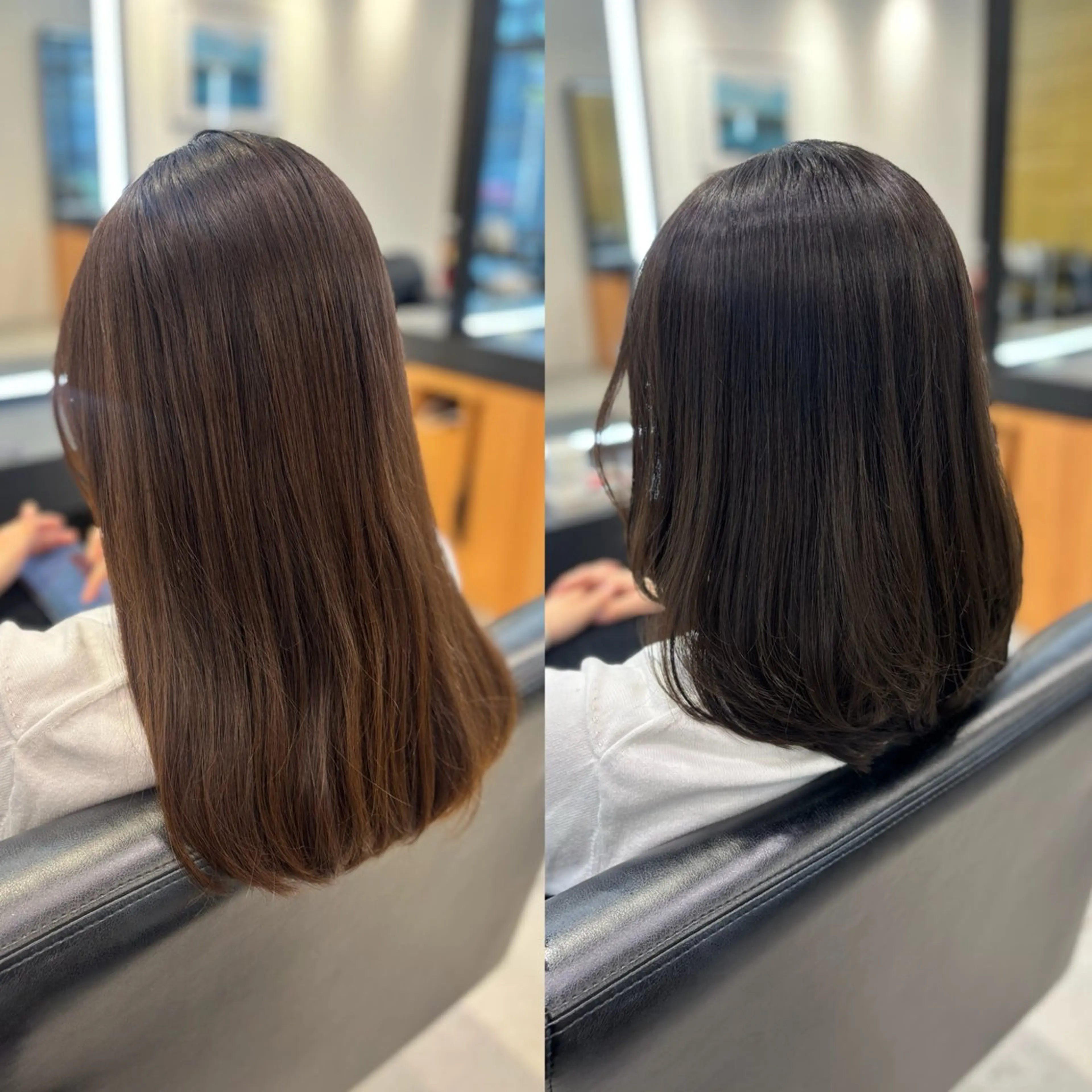 ミディアム カラー 透明感カラー オリーブカラー レイヤーカット RABU /髪質改善 伏見/ヘアケアサロンのヘアスタイル