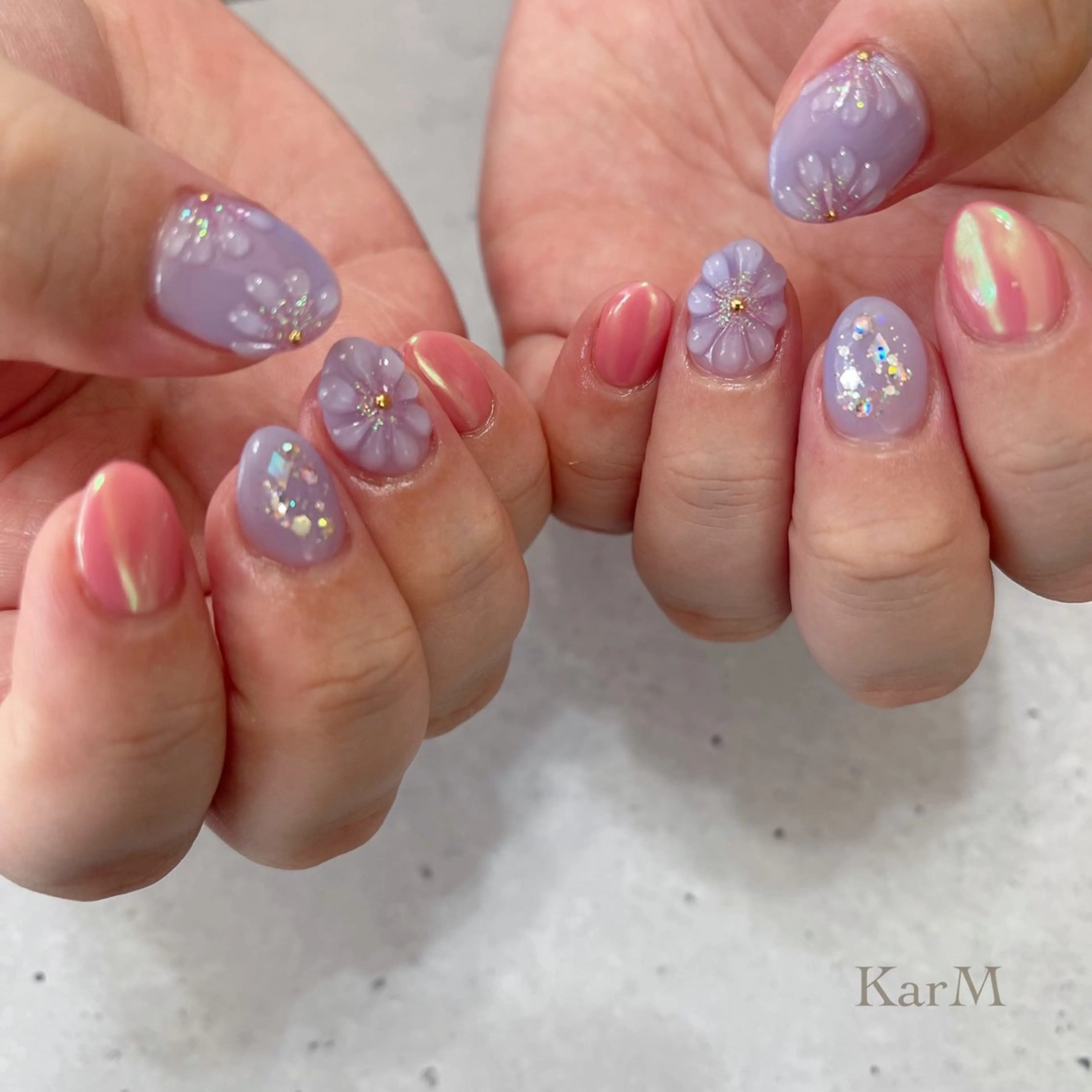 ネイル オーロラネイル チークネイル フラワーネイル フットネイル フレンチネイル ハンドネイル ogino karinのネイルデザイン