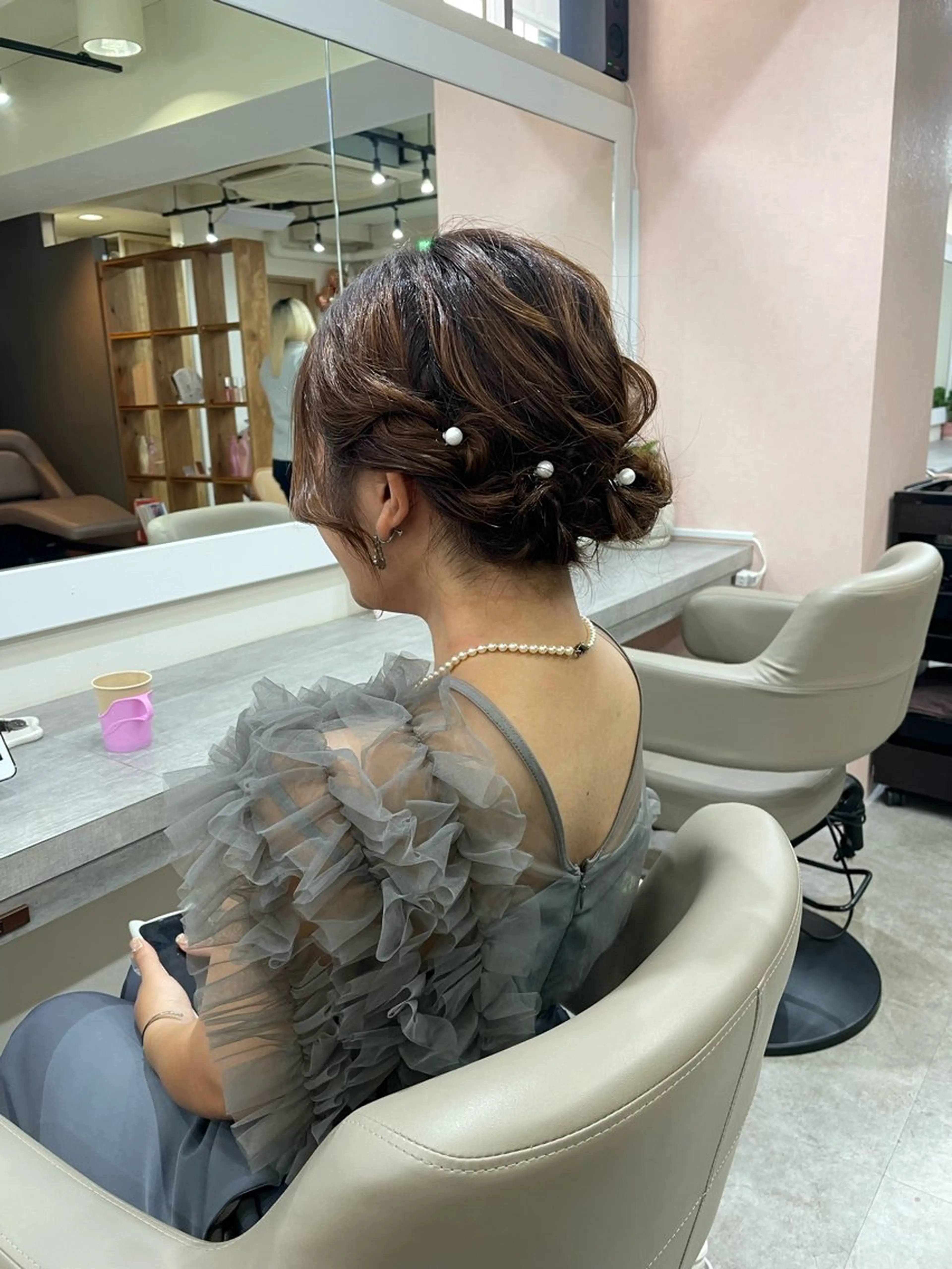 セミロング ヘアアレンジ ヘアセット 韓国風パーマ/ヘア セット/店長みづきのヘアスタイル