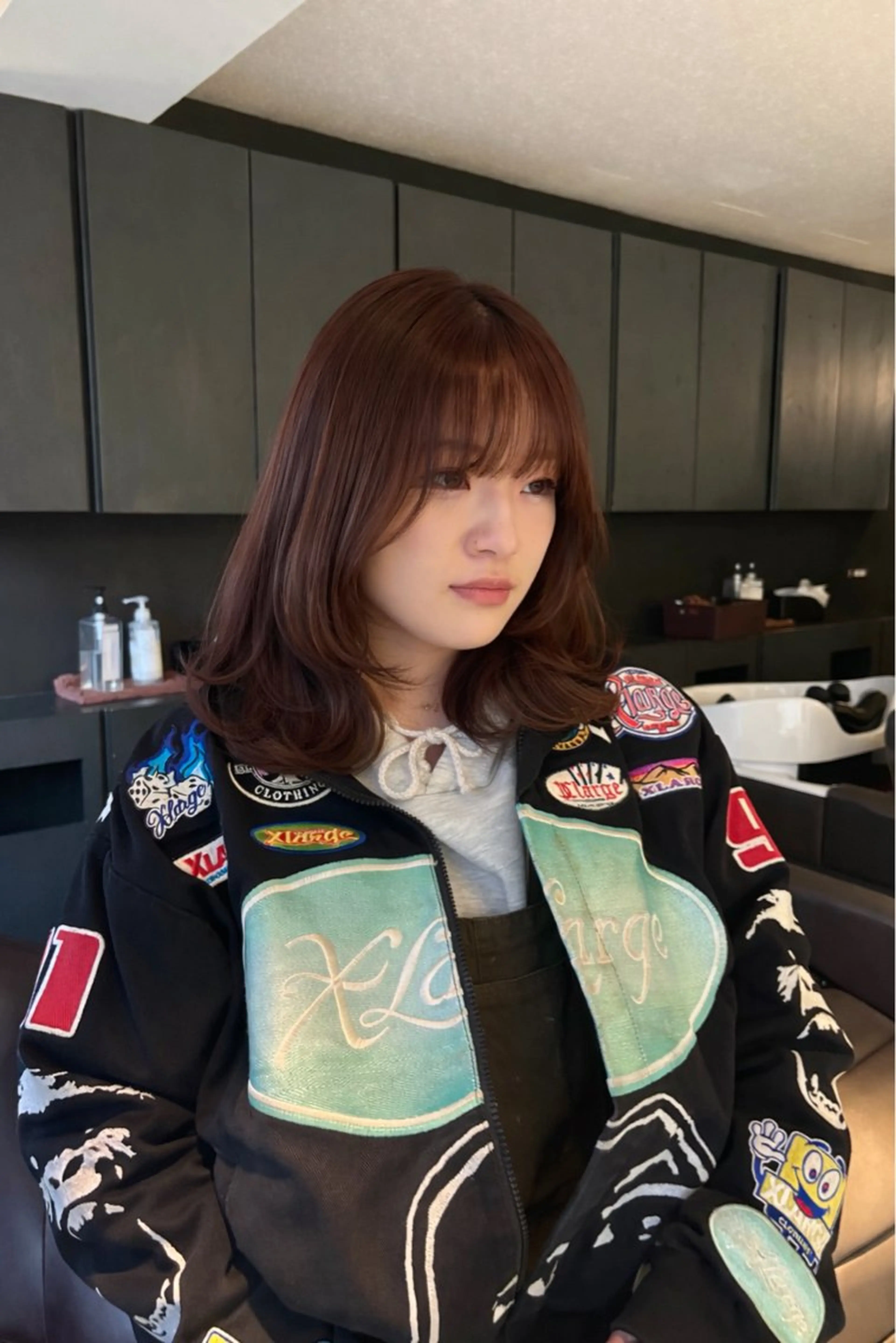 ロング 髪質改善 レイヤーカット トリートメント ヘアカラー トリートメント ピンク🌸/暖色/ ブリーチ/横浜/金光のヘアスタイル