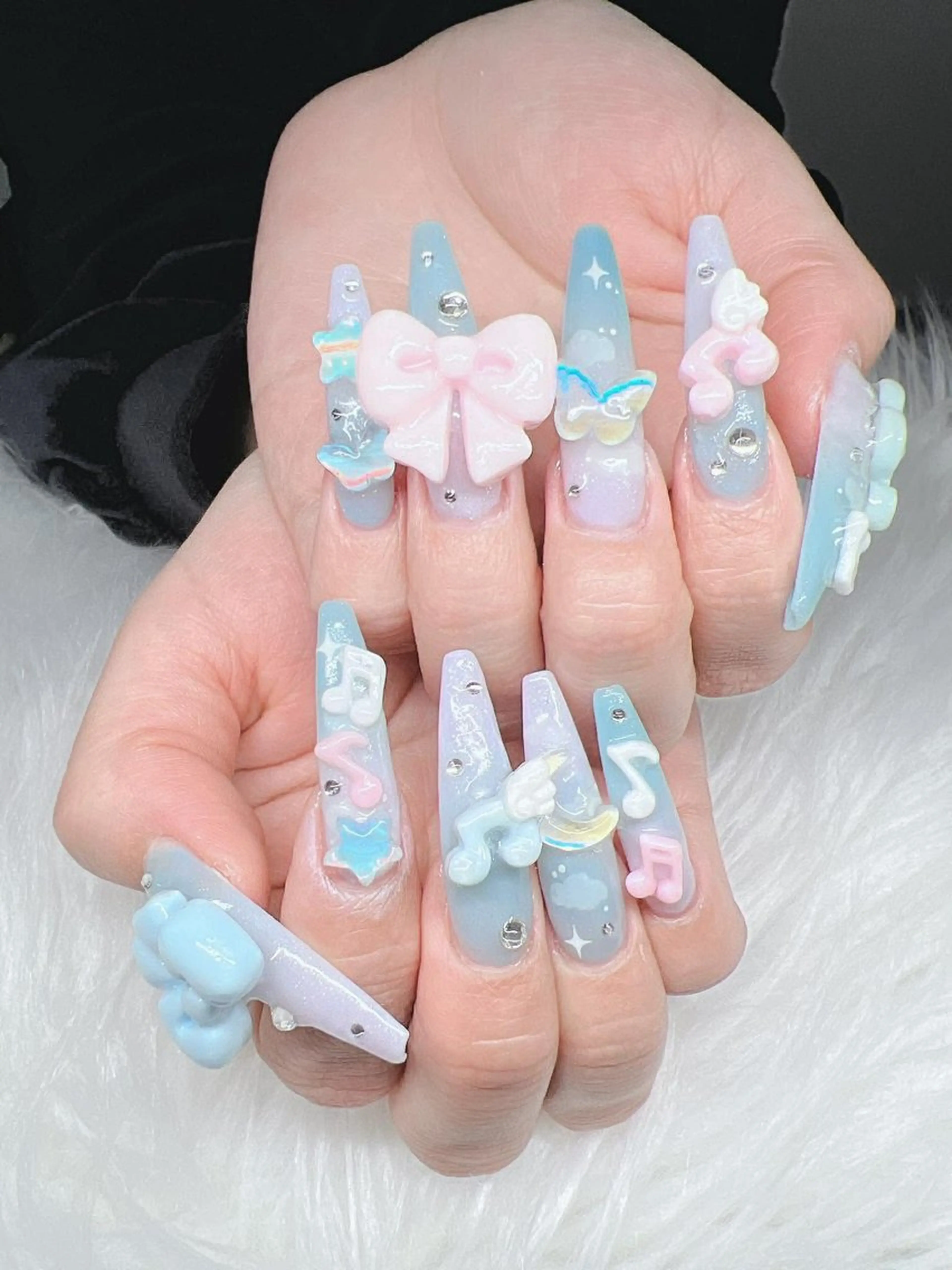 ネイル 長さ出し グラデーション 卒業式 キラキラネイル マグネットネイル ハンドネイル Lee Nailsのネイルデザイン