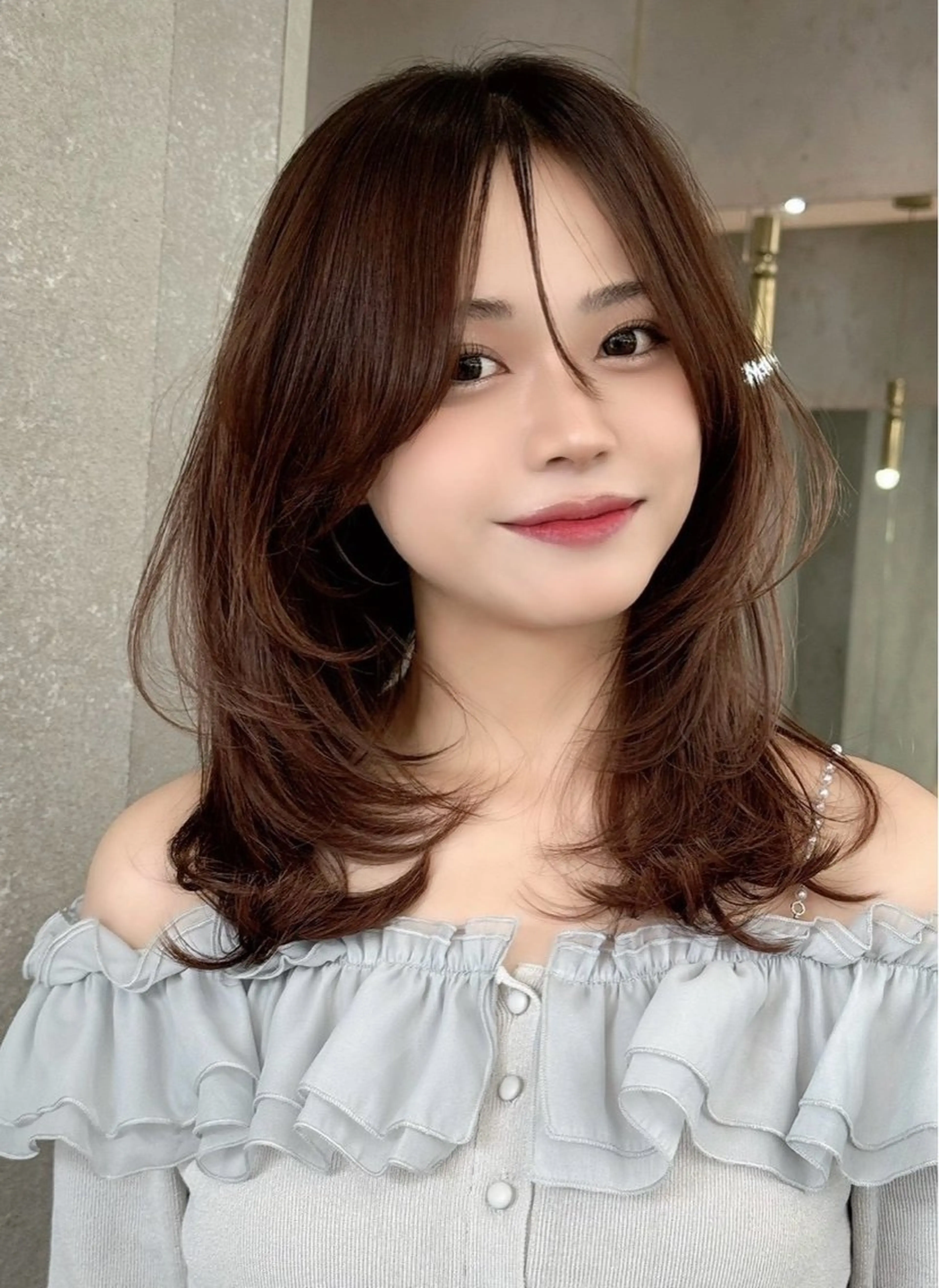 ロング ヘアカラー トリートメント レイヤー/顔周り /ボブ/銀座/サラのヘアスタイル