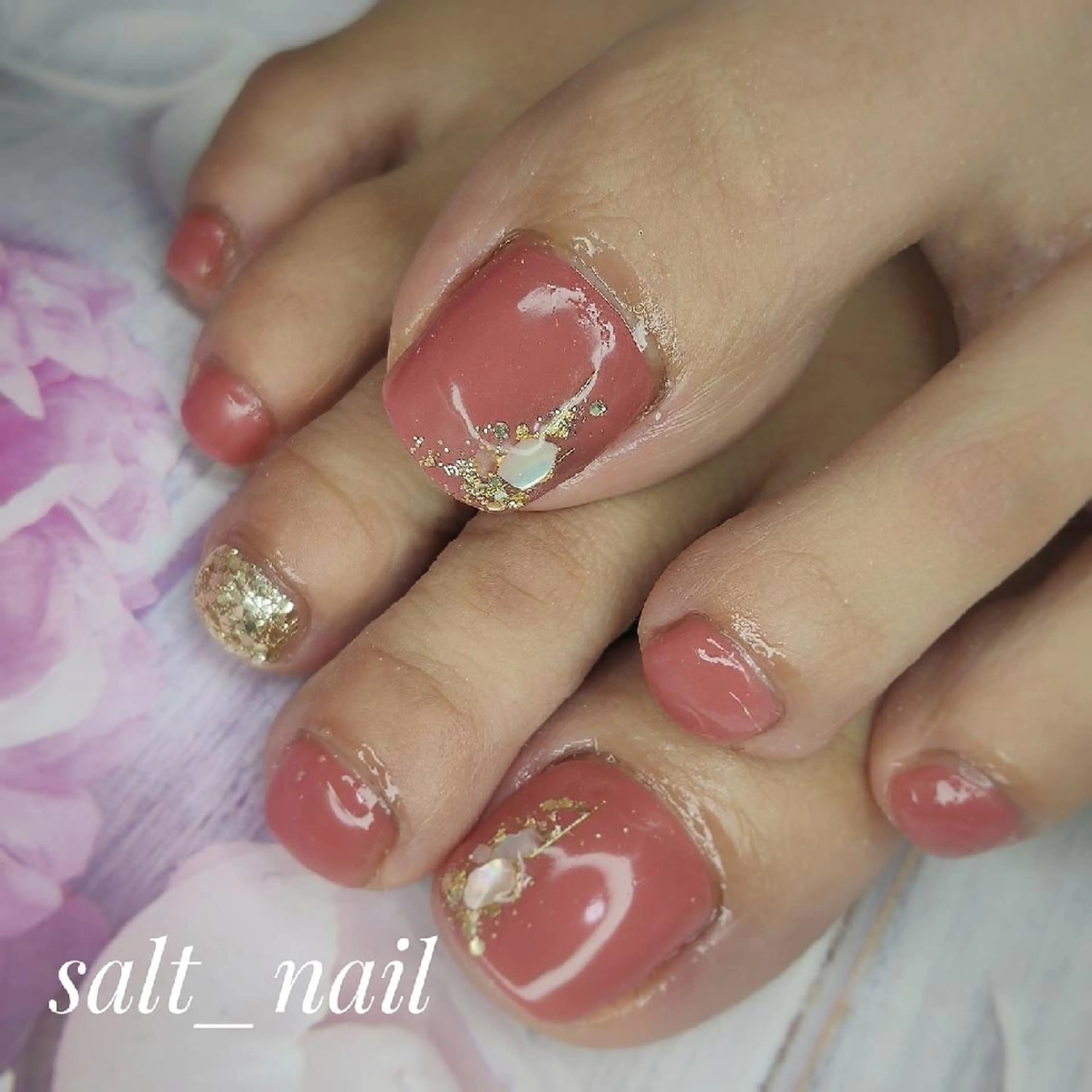 ネイル ワンカラーネイル フットネイル 個人サロン saltnailのネイルデザイン