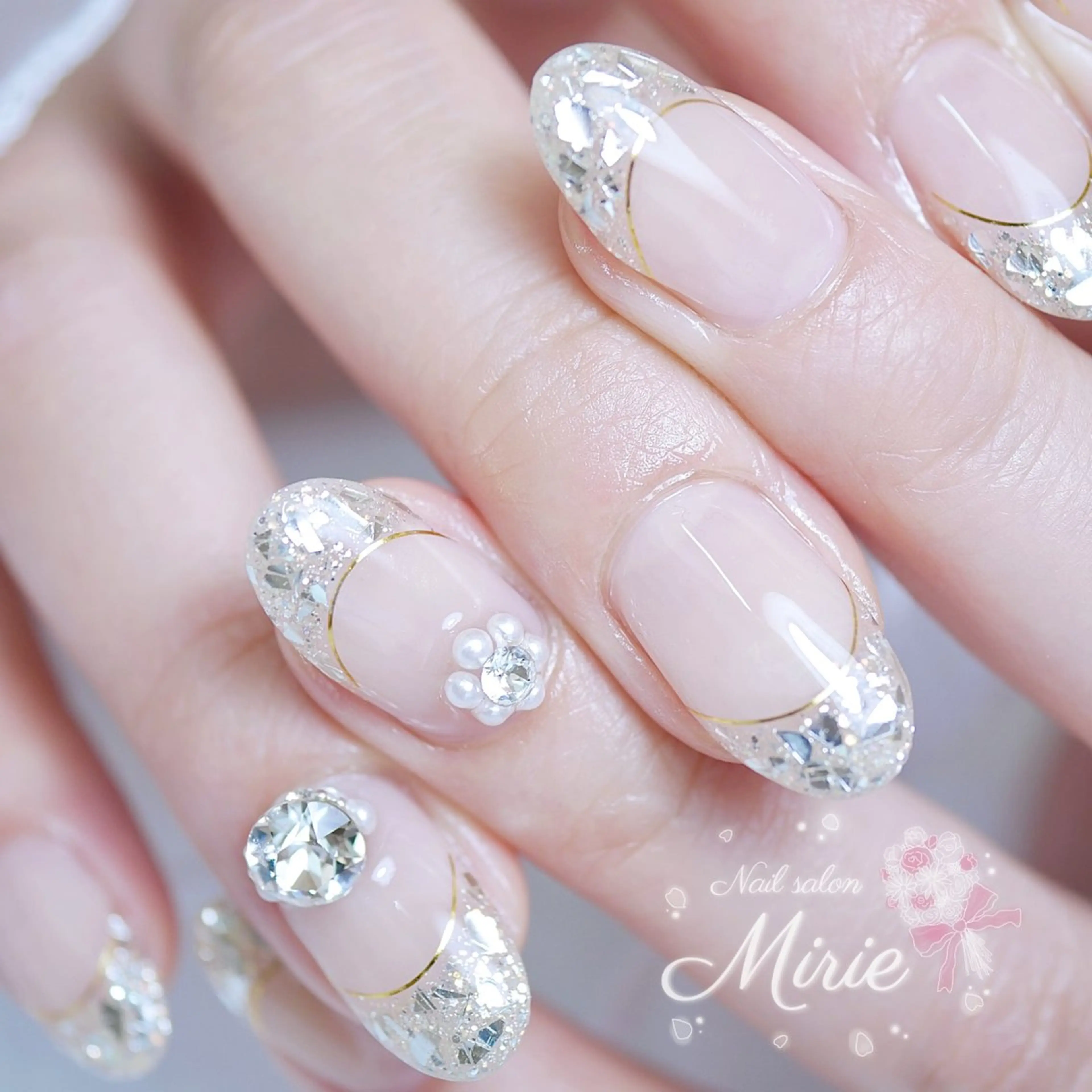 ネイル フレンチネイル ガラスフレンチ Mami ♡のネイルデザイン