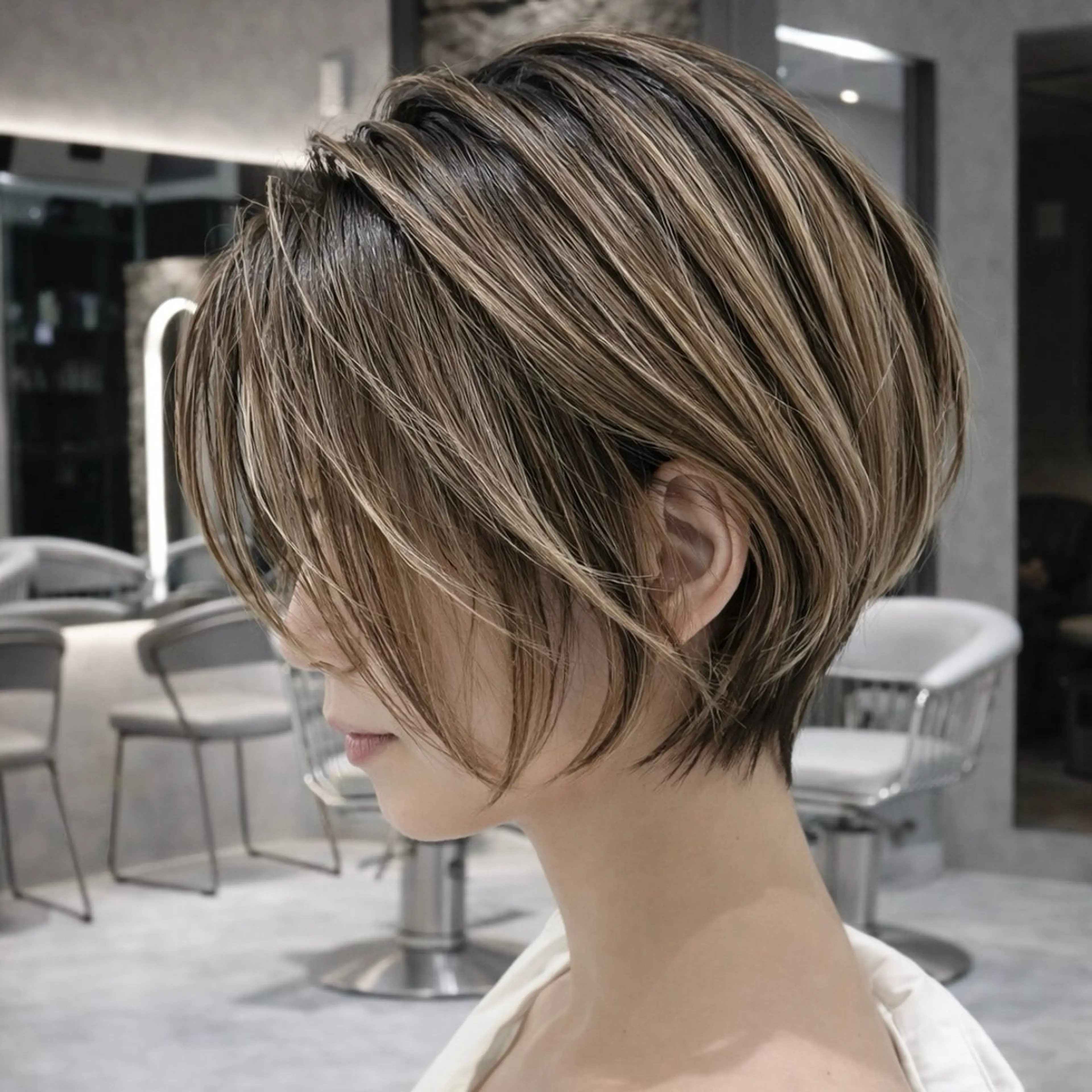 ショート カット ヘアカラー トリートメント ウメダナオヤ/ くびれヘア✨のヘアスタイル