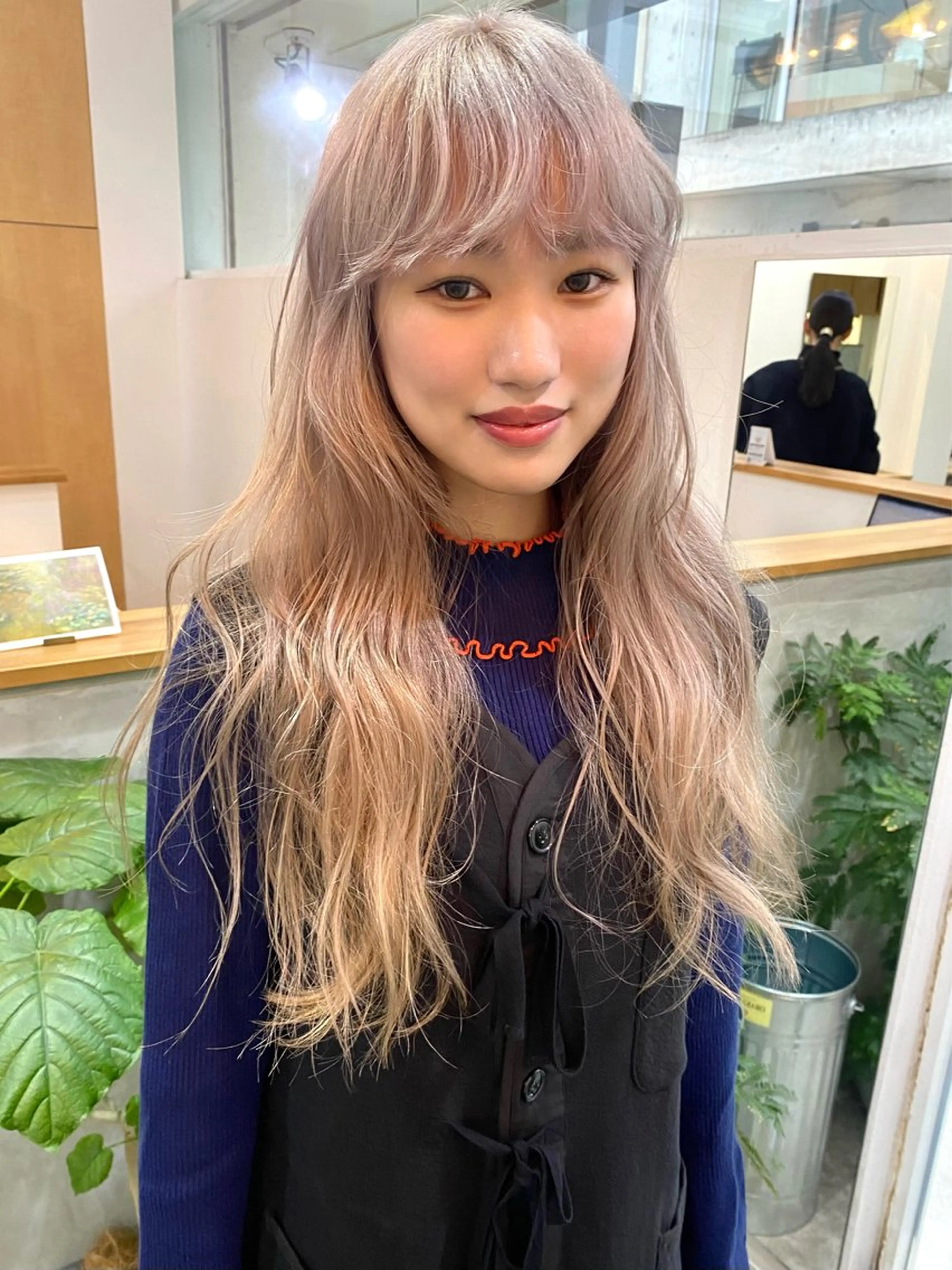 ロング カラー ベージュカラー ブリーチ ケアブリーチ ダブルカラー ハイトーンカラー ヘアカラー 森貴裕/ベージュ/ パーマ/オリーブのヘアスタイル