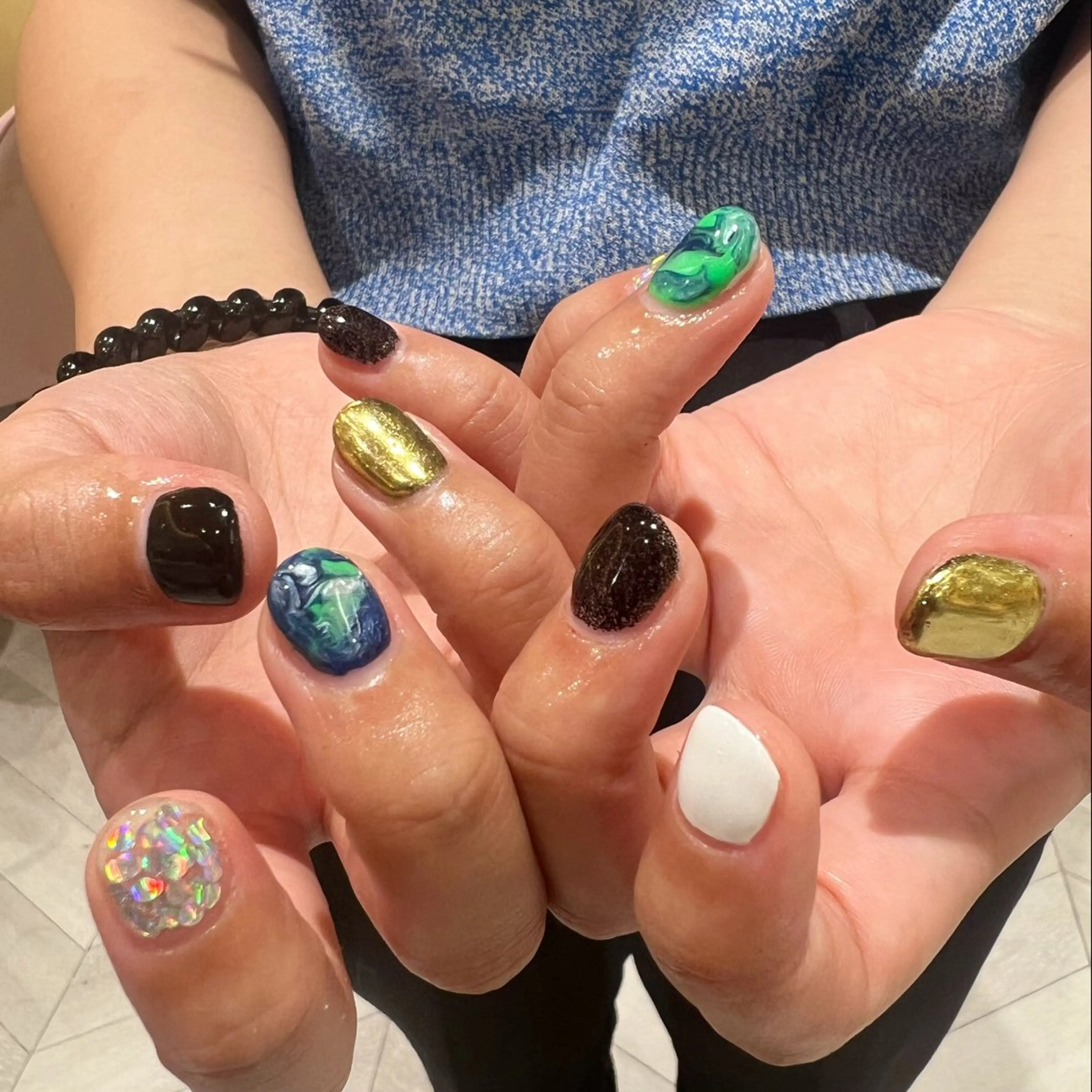 ネイル 大理石ネイル(マーブル) ハンドネイル レディースパーマ 🧺🪽/SHUNOのヘアスタイル