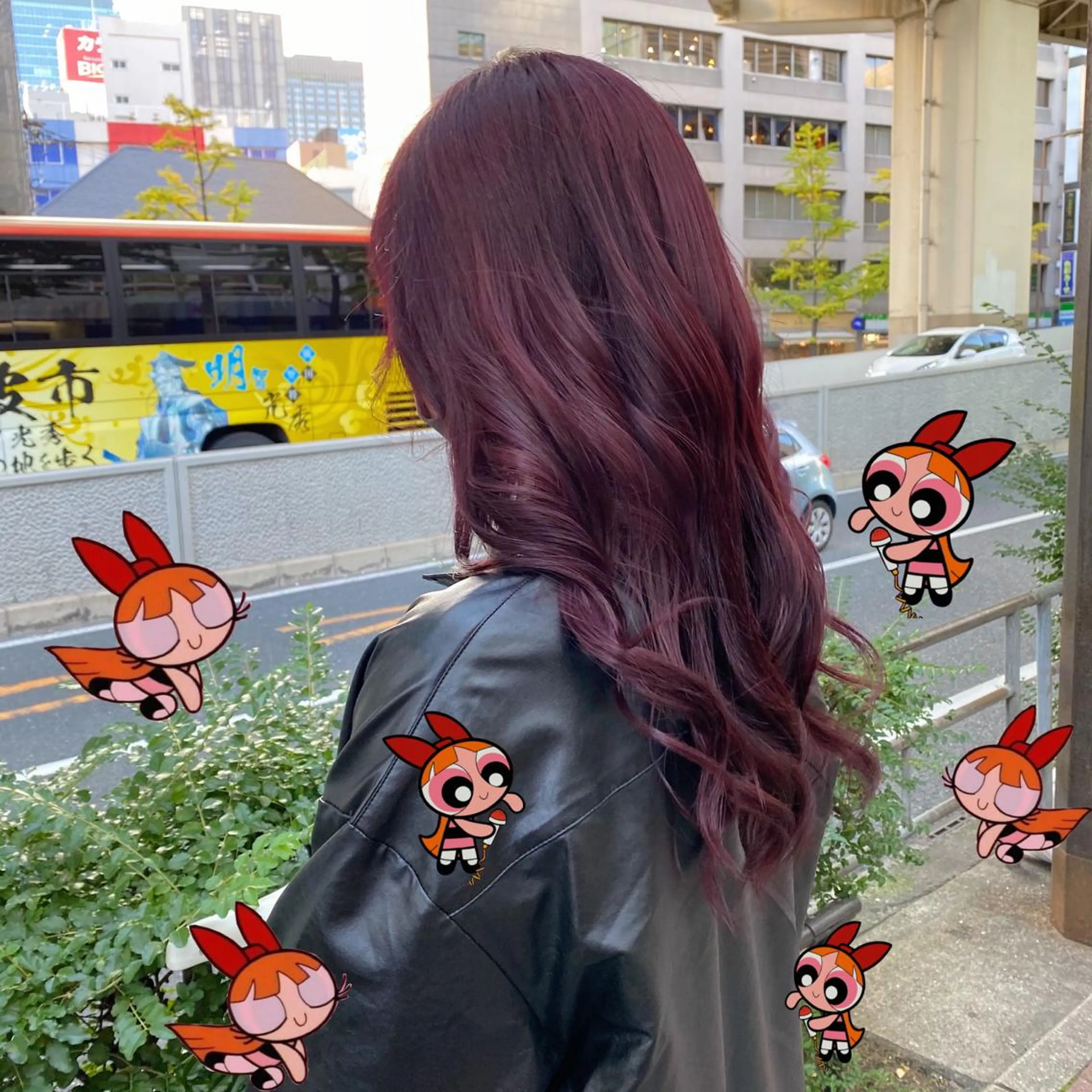 ロング カラー レッドカラー 色落ちまで可愛い🧚 心斎橋hikaruのヘアスタイル