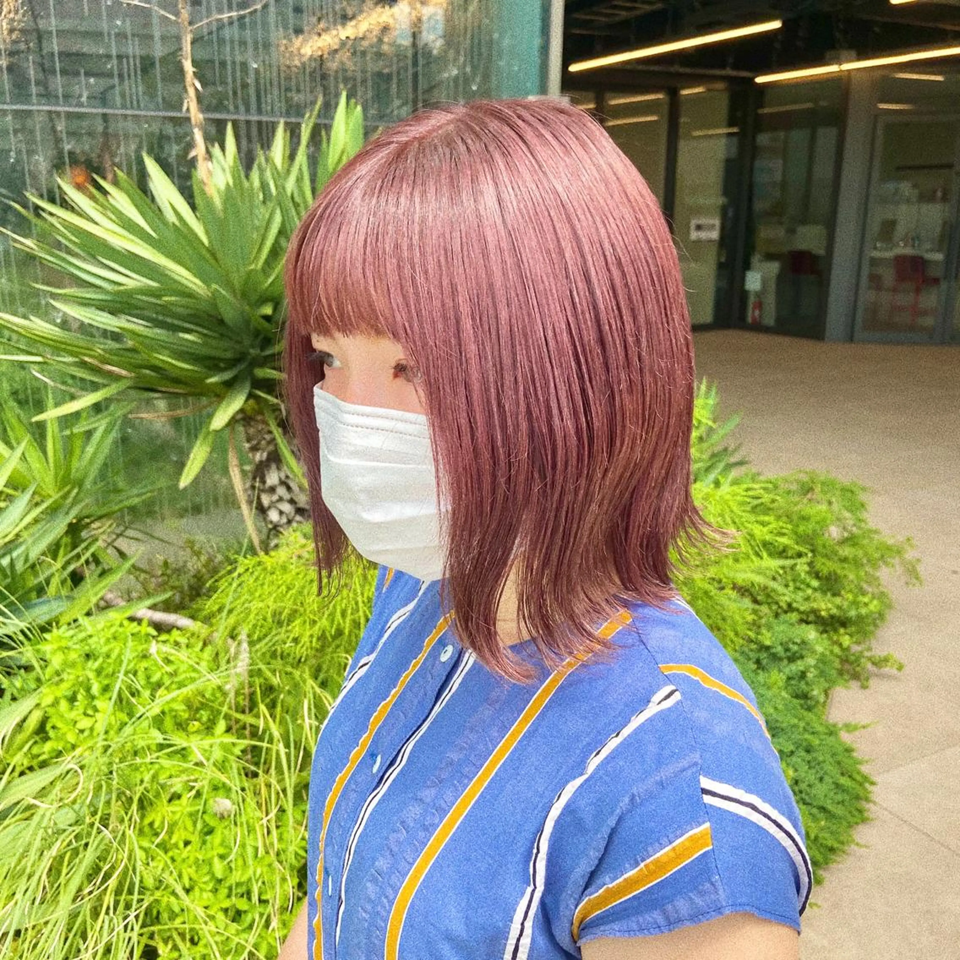 ミディアム カラー ピンクカラー PULSE yokohama所属・タッセルボブ/韓国 レイヤー/髪質改善のヘアスタイル