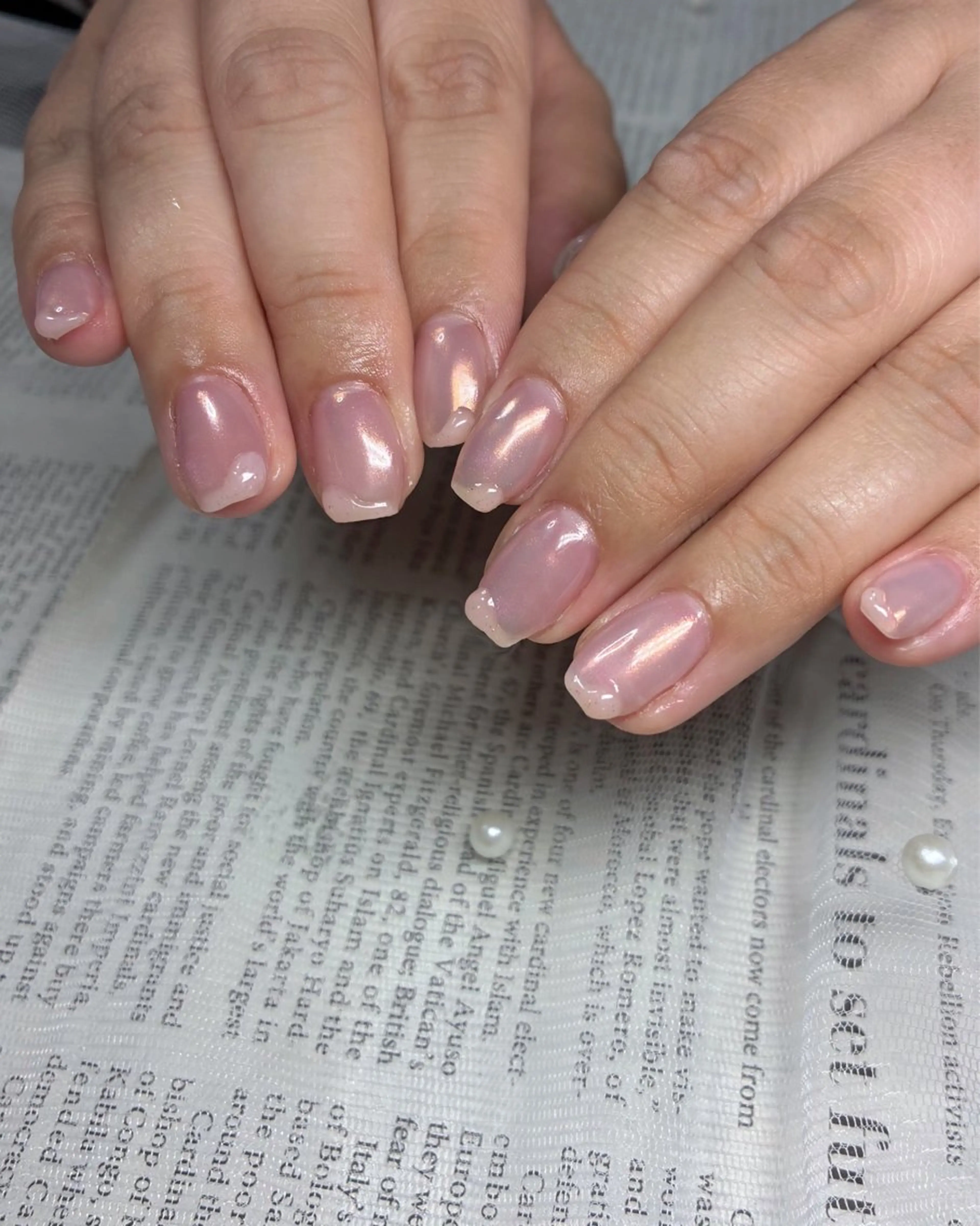 ネイル オレンジ ピンク shiki_nail 🪐のネイルデザイン