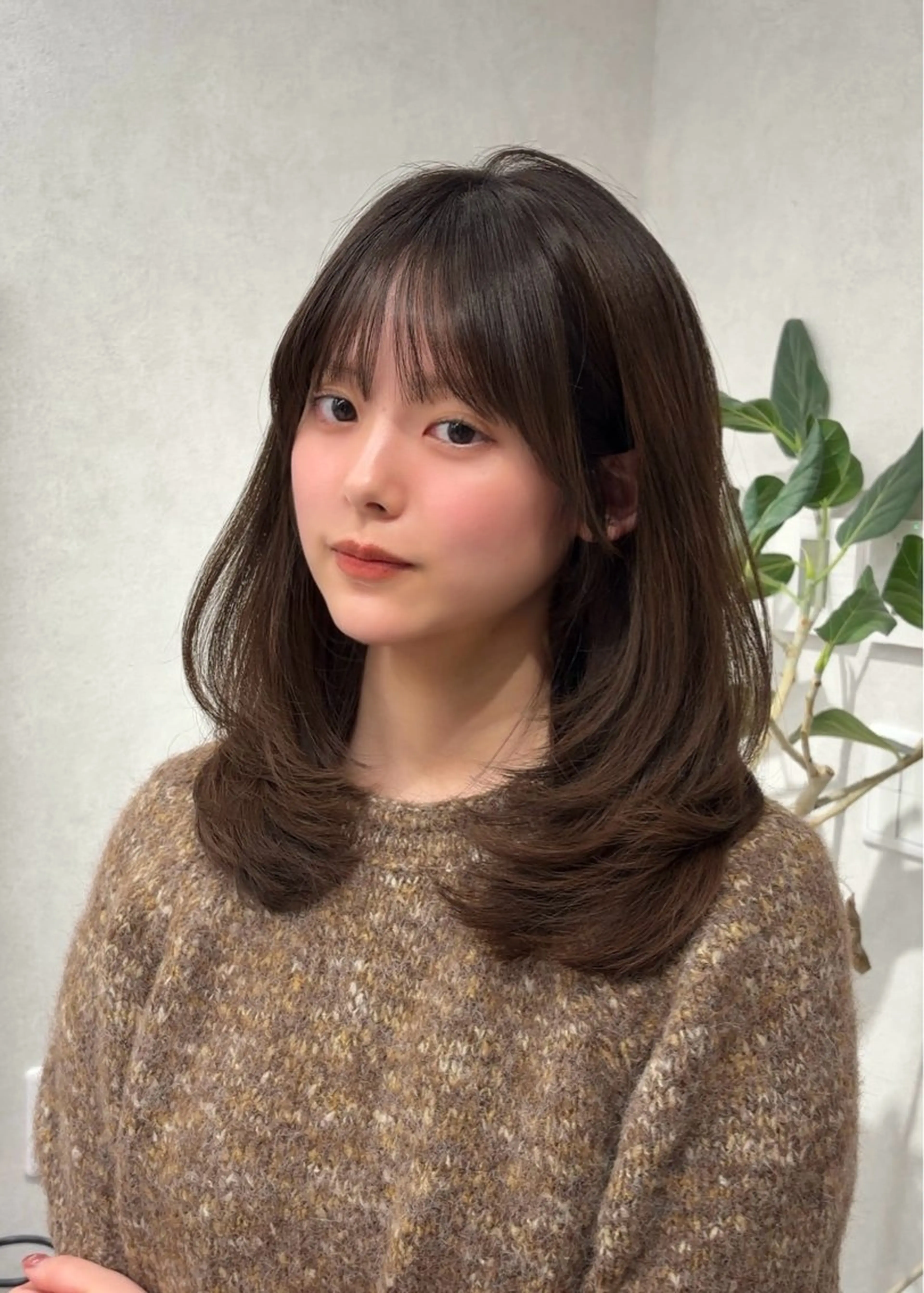 セミロング カット ヘアカラー トリートメント 結べるレイヤーカット /カラー/あさかのヘアスタイル