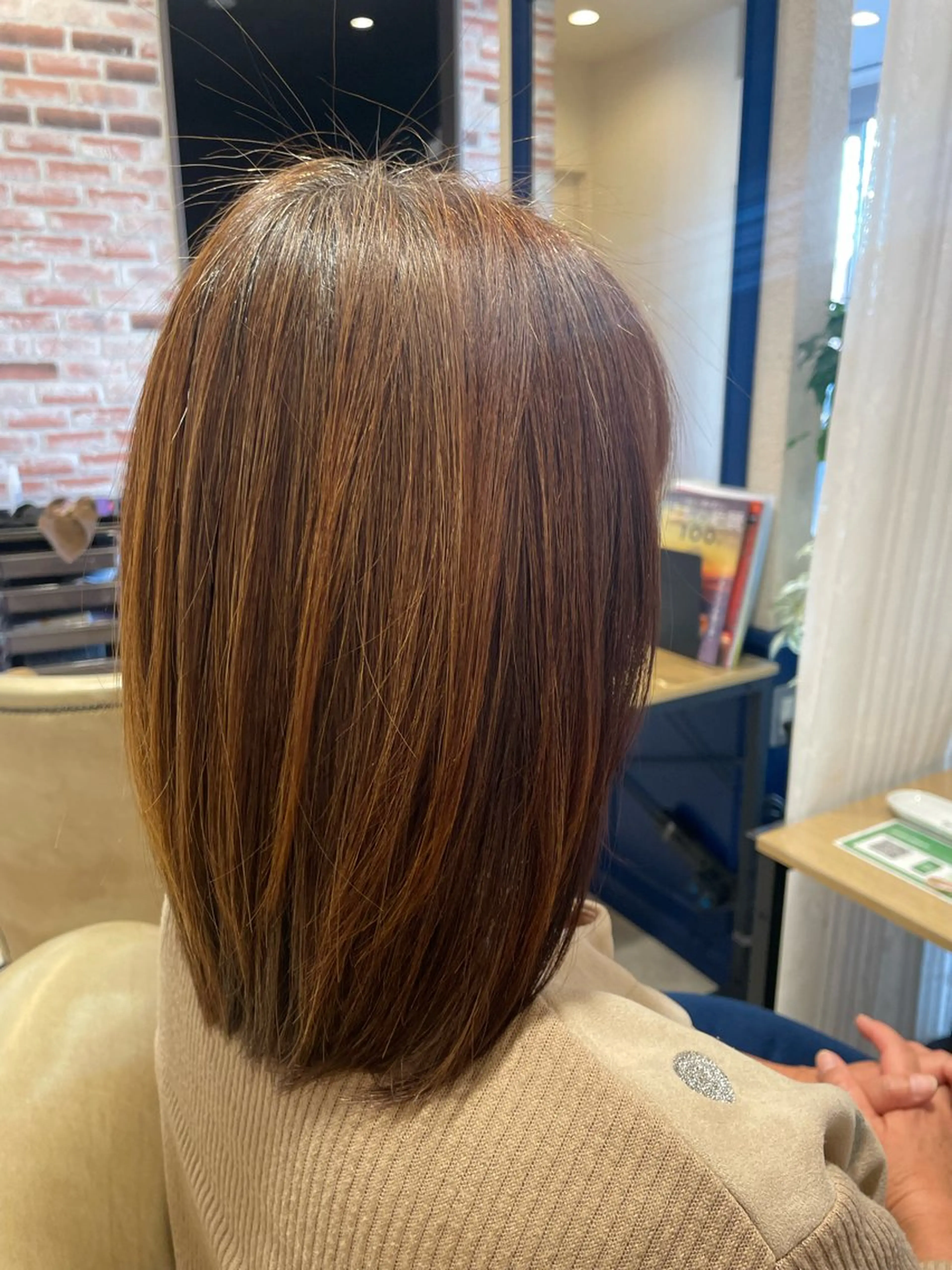 ミディアム パーマ 縮毛矯正 YUSICA  所沢 イマムラ✳︎✴︎のヘアスタイル