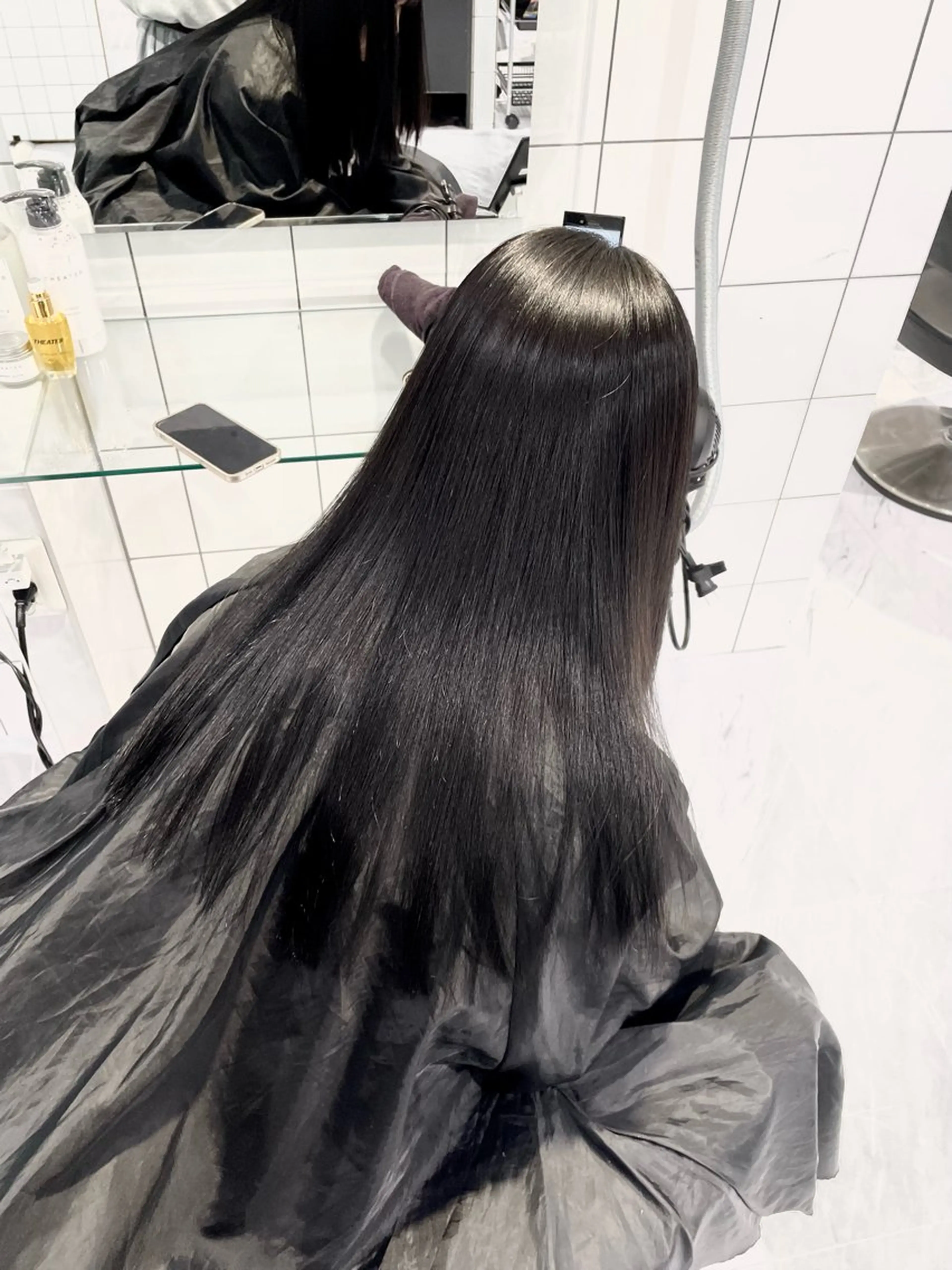 ロング カラー ヘアカラー トリートメント ヘッドスパ ヘアセット 表参道♡暗髪♡ 艶カラー♡アユミのヘアスタイル