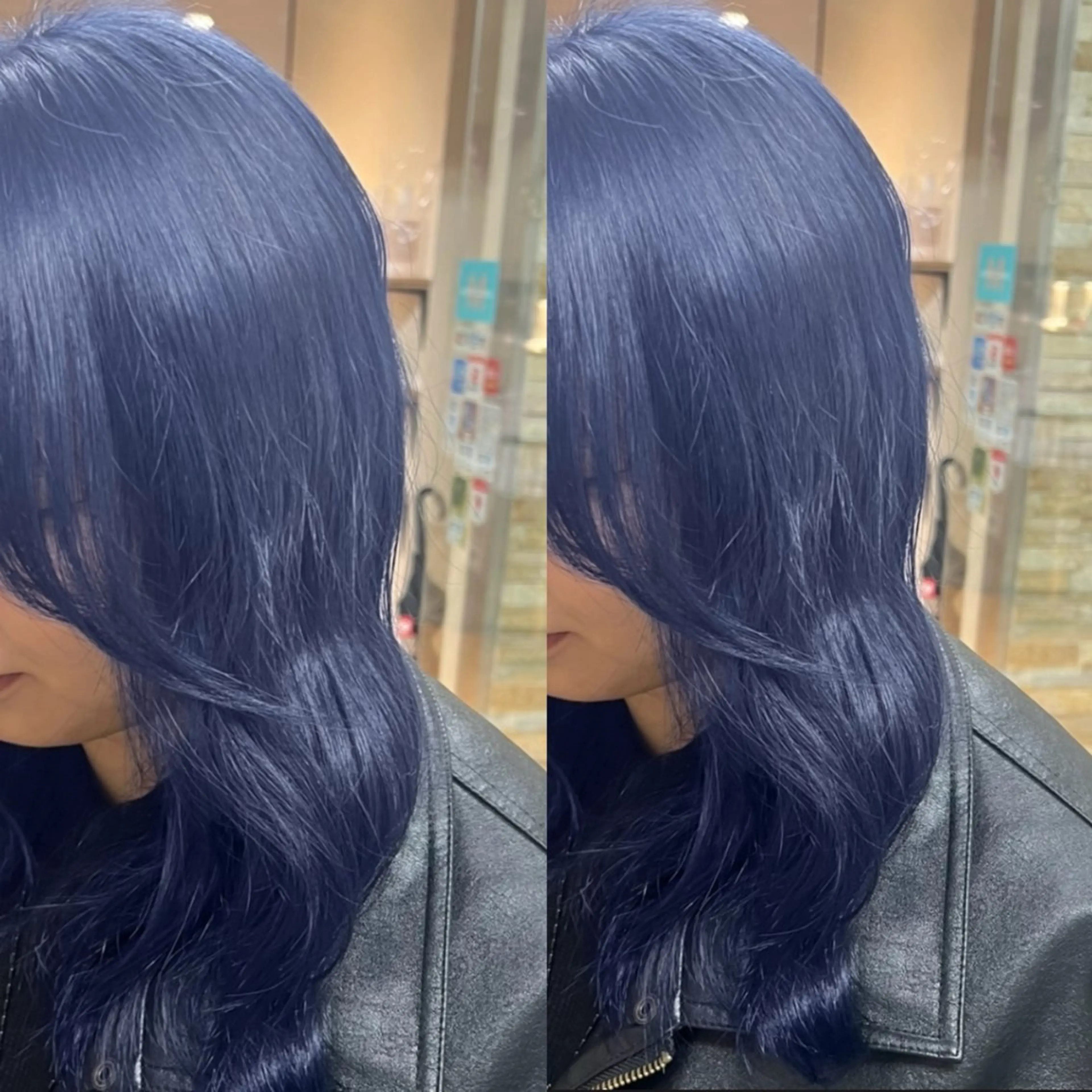 ロング カラー ブリーチ ブルーカラー ブルーラベンダー ラベンダーカラー ヘアカラー 🫧ボブ/艶髪カラー 伊原修子のヘアスタイル