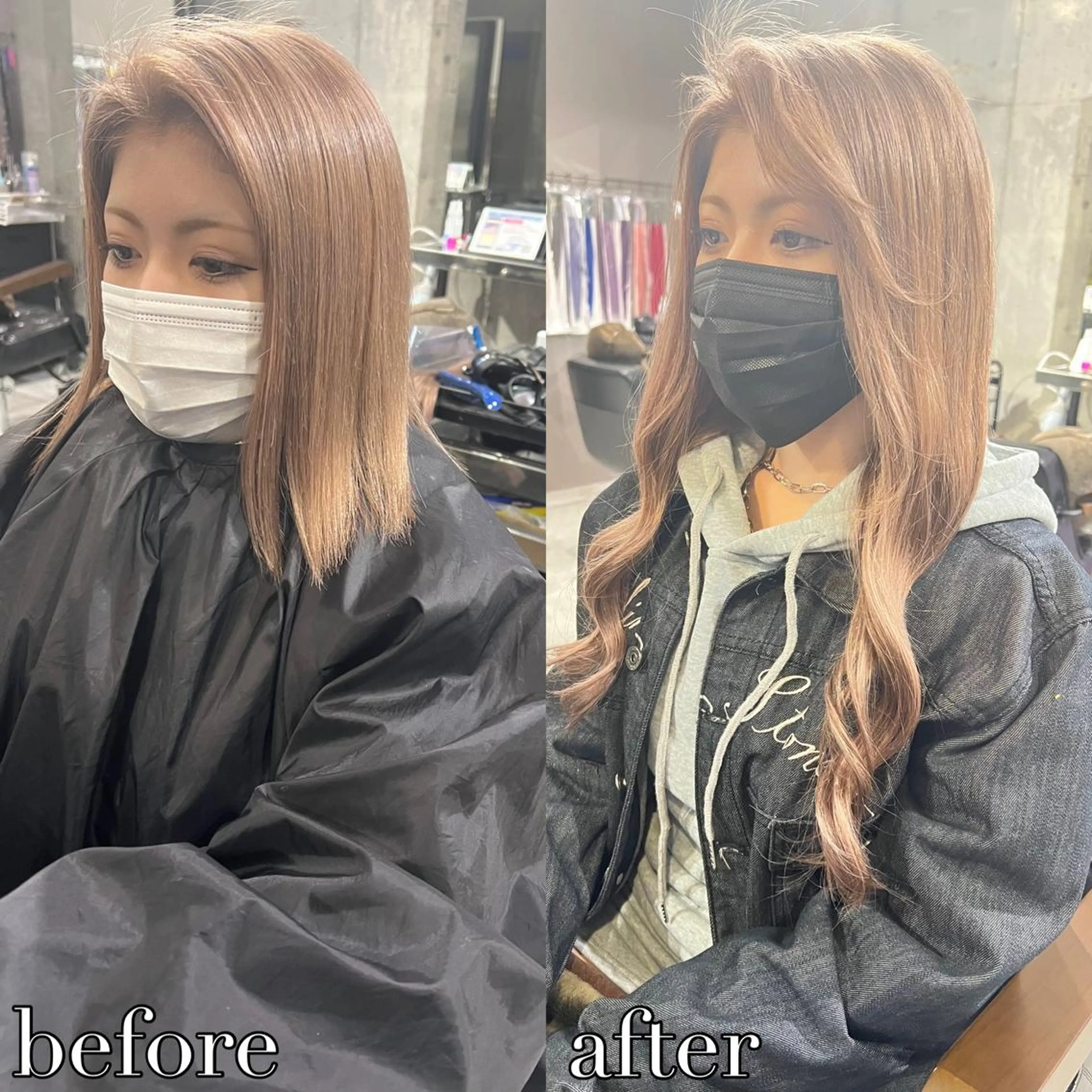 ミディアム エクステ ヘアカラー エクステ Lavy Kyoto エクステのヘアスタイル