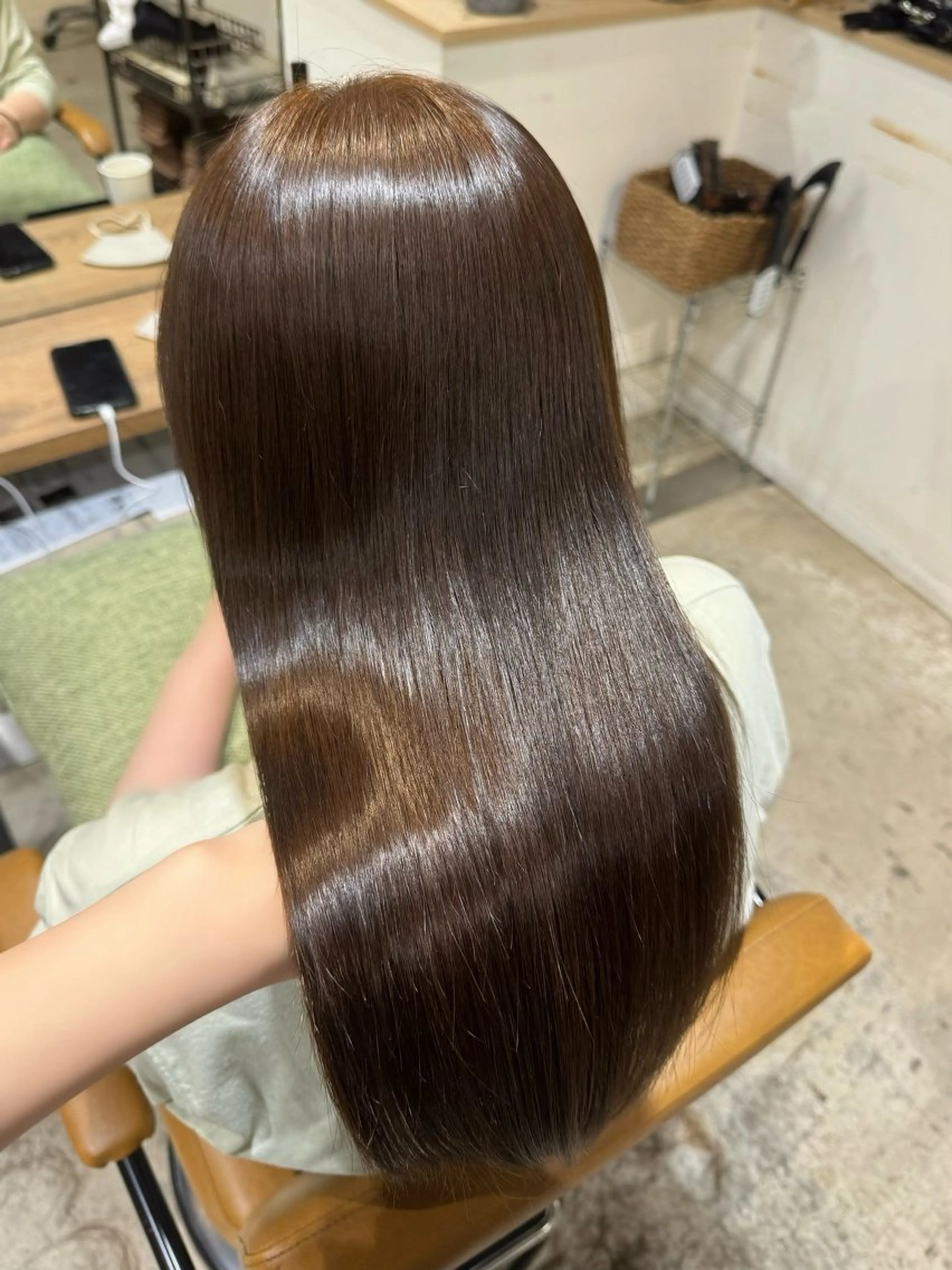 セミロング カラー ヘアアレンジ ブラウンカラー オリーブブラウン 髪質改善 カット 縮毛矯正 トリートメント ヘッドスパ 顔まわり/艶カラー/ 🤎himari🤎のヘアスタイル