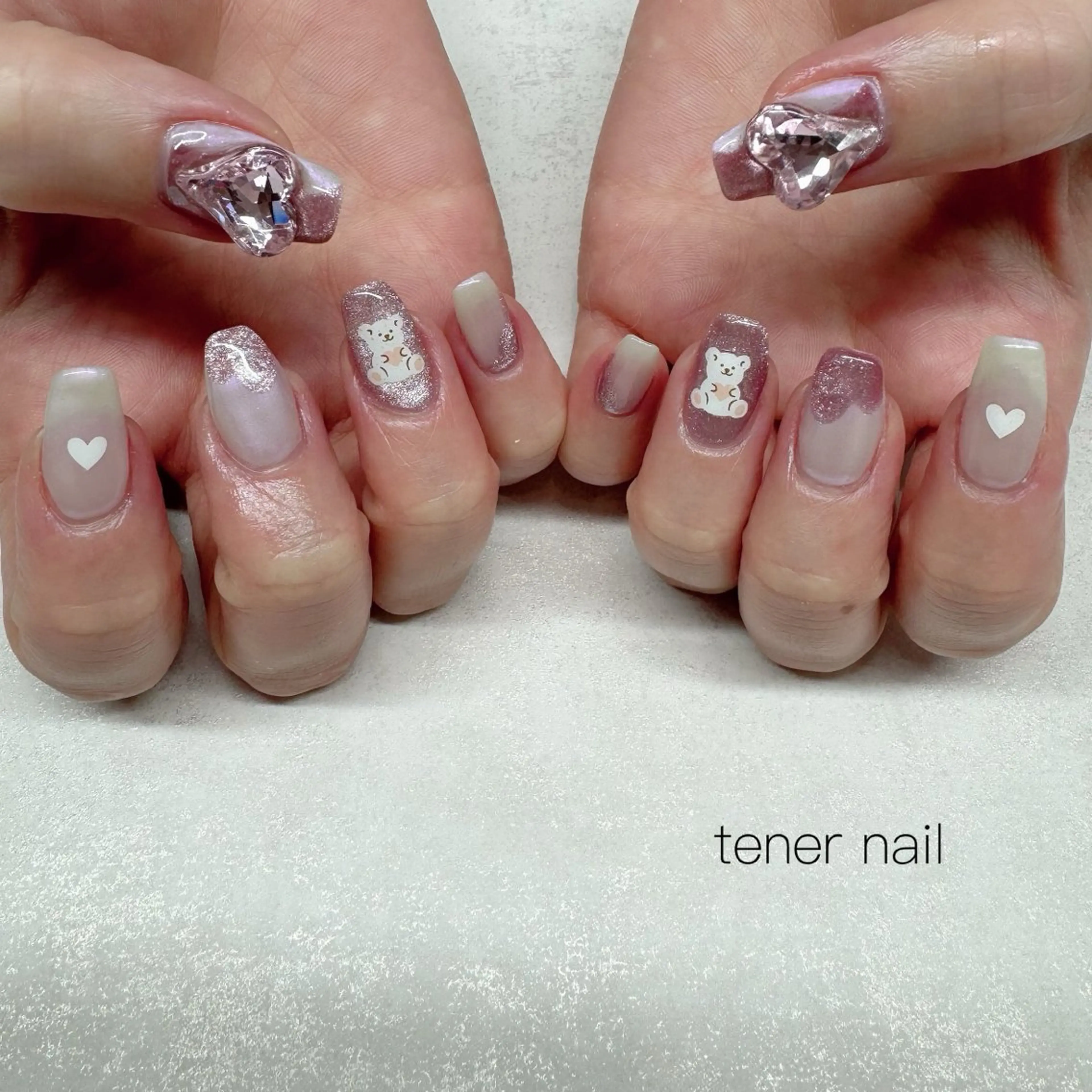 ネイル ハート ハンドネイル テネルネイル tener nailのネイルデザイン
