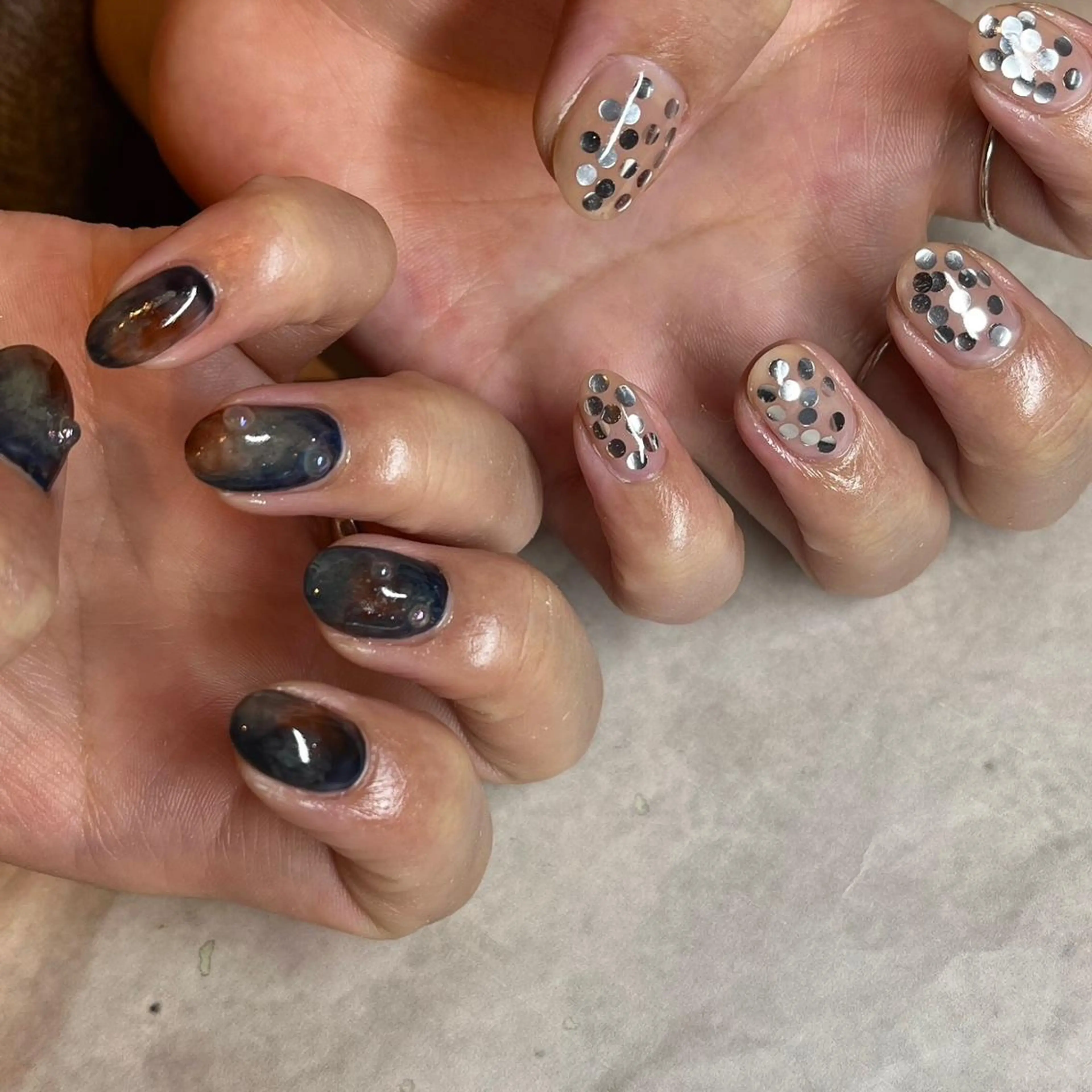 ネイル 持ち込み ニュアンスネイル フリーランス¨̮⃝ ネイリストOKADAのネイルデザイン