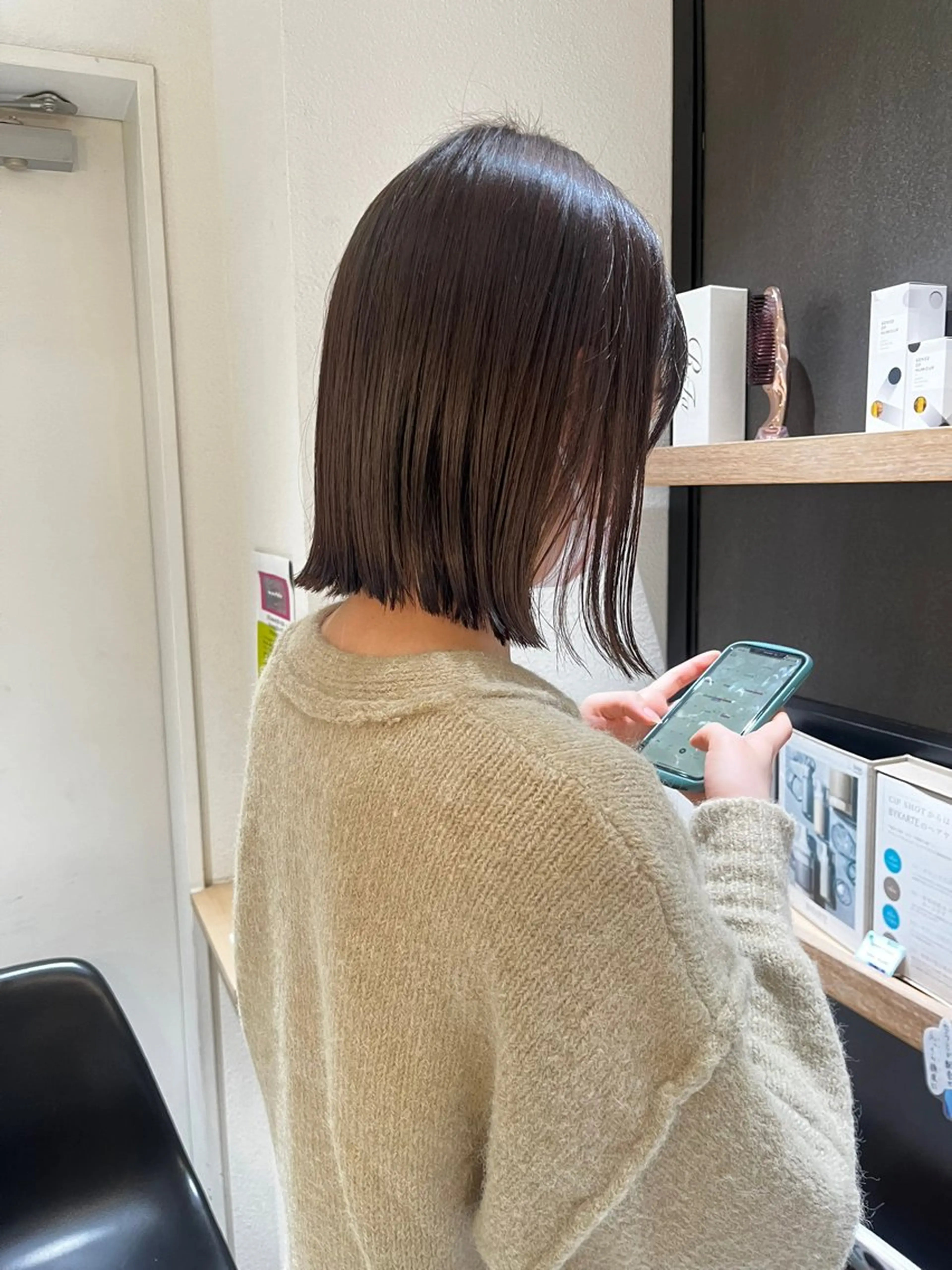 ミディアム ボブ 酸性ストレート カット ヘッドスパ 🍸nana/透明感 カラー/レイヤー✨のヘアスタイル