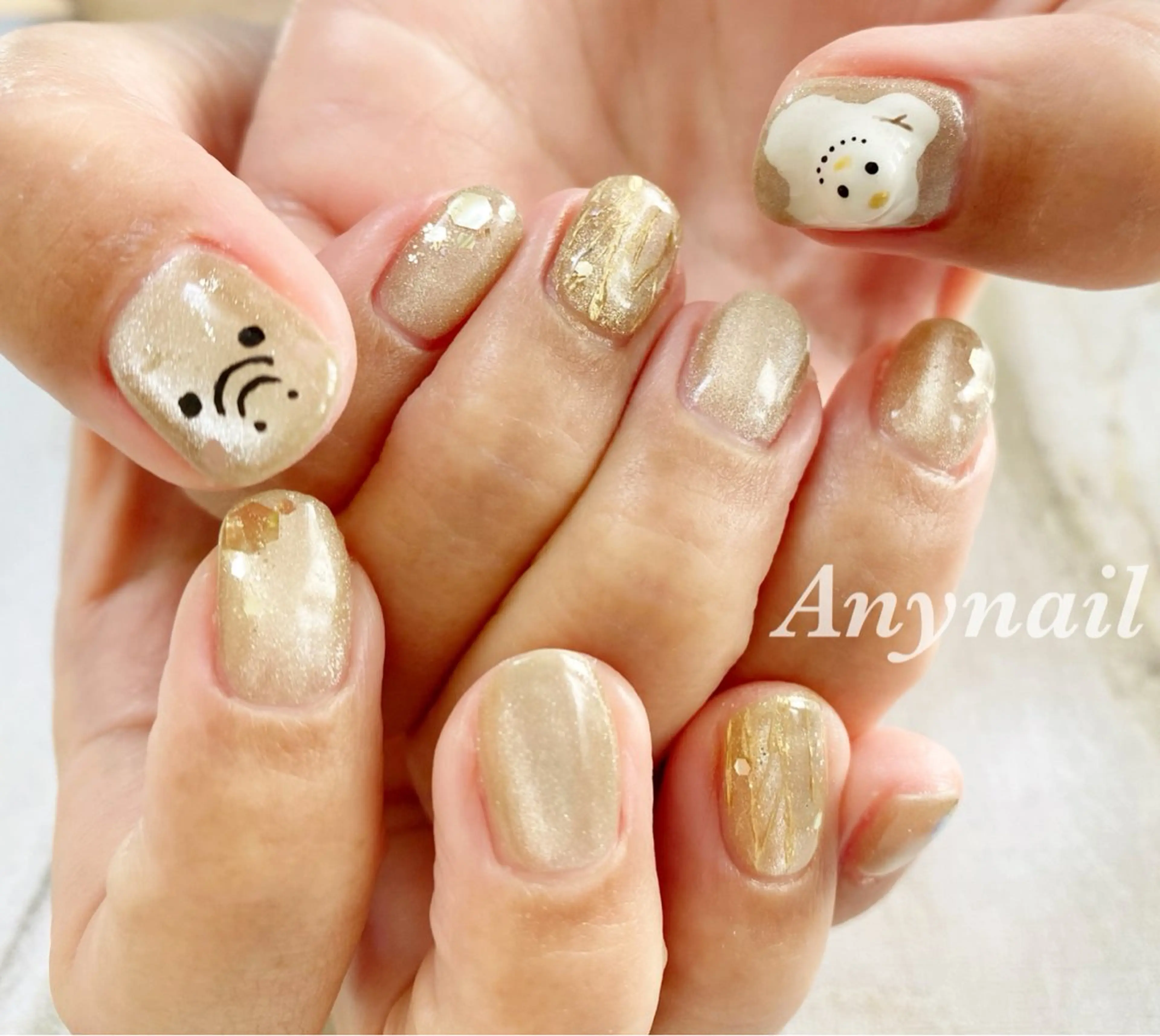 ネイル ブルー ホログラムネイル マグネットネイル ハンドネイル 岩澤 恵子のネイルデザイン