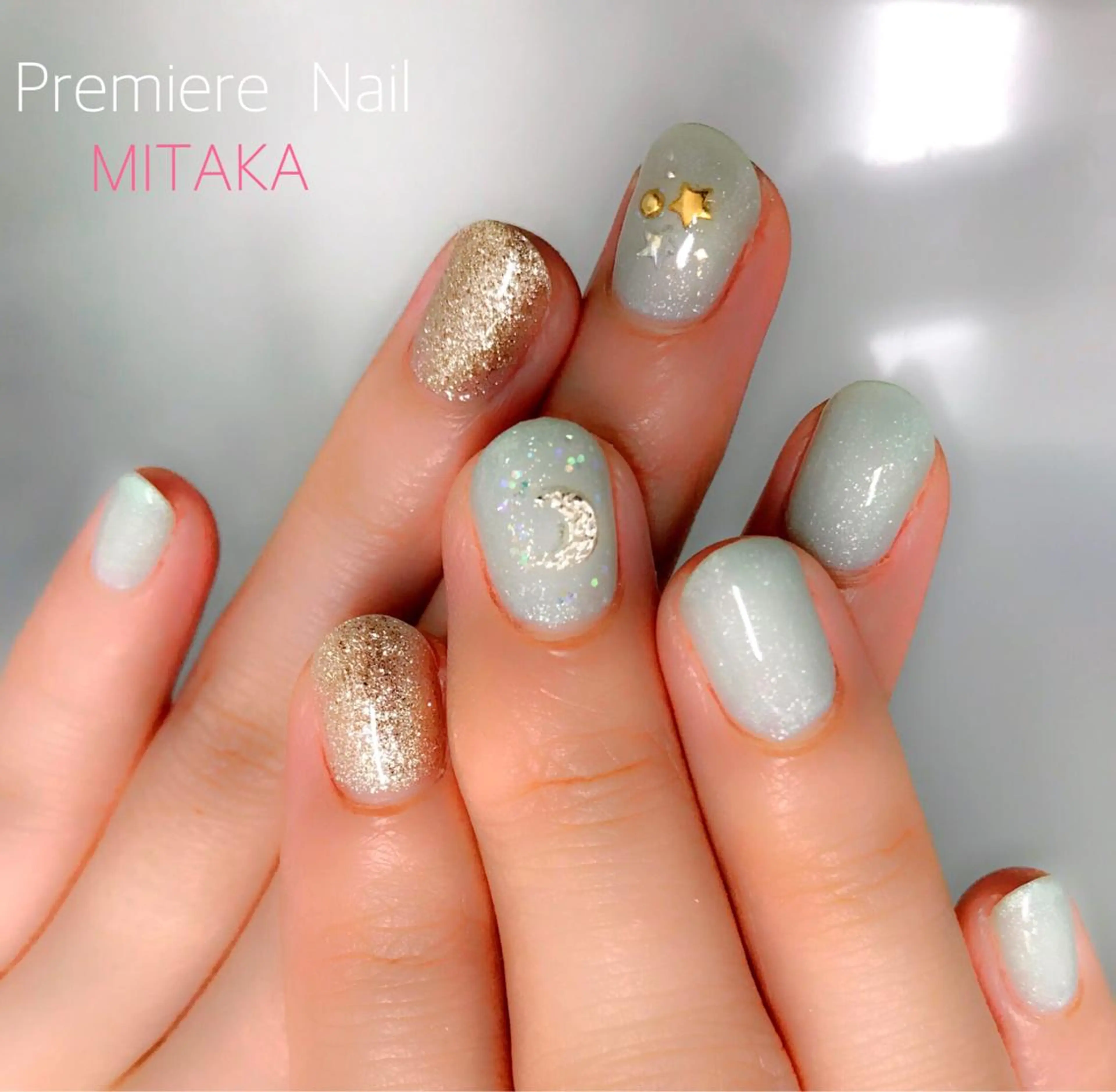 ネイル アートネイル ジェルネイル グリーン ワンカラーネイル Premiere Nail商店街店のネイルデザイン